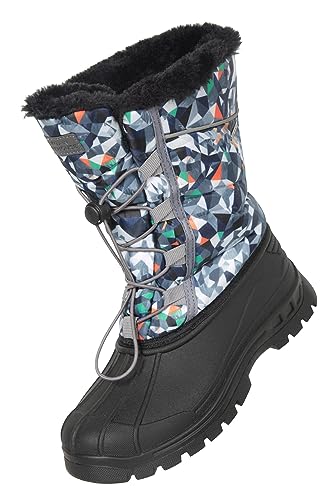 Mountain Warehouse Whistler Schneestiefel für Kinder - Schneedicht, warm, atmungsaktiv, strapazierfähige und griffige Sohlen, winter Grau 32 von Mountain Warehouse