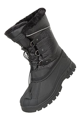 Mountain Warehouse Whistler Schneestiefel für Kinder - Schneedicht, warm, atmungsaktiv, strapazierfähige und griffige Sohlen, winter Schwarz 34 von Mountain Warehouse