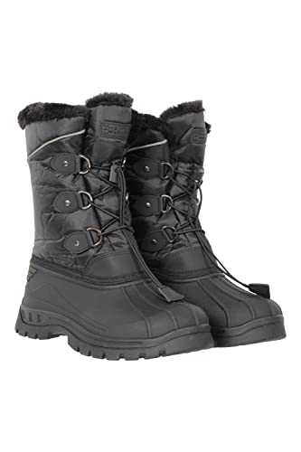 Mountain Warehouse Whistler Schneestiefel für Kinder - Schneedicht, warm, atmungsaktiv, strapazierfähige und griffige Sohlen, winter Schwarz 29 von Mountain Warehouse