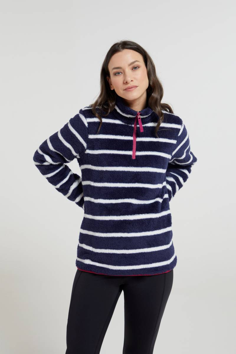 Nessy Gestreifter Damen Fleecepullover mit Reißverschluss - Marineblau Nessy Gestreifter Damen Fleecepullover mit Reißverschluss - Marineblau von Mountain Warehouse