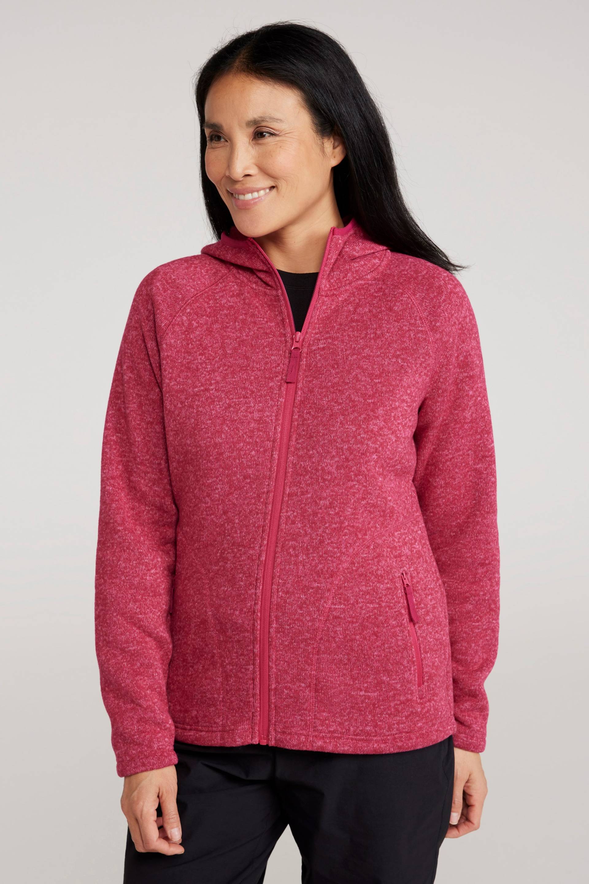 Nevis Damen-Kapuzenpullover mit Reißverschluss - Intensiv Pink von Mountain Warehouse