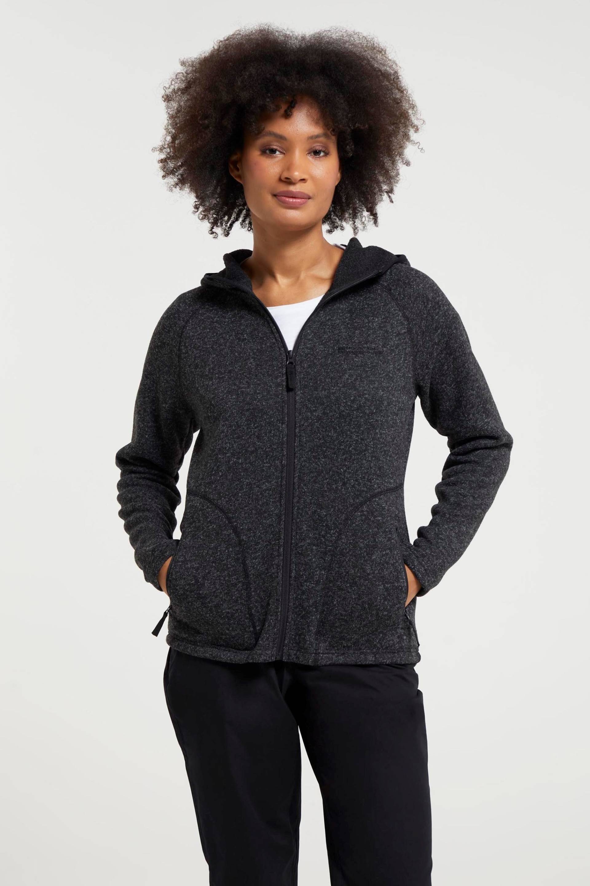 Nevis Damen-Kapuzenpullover mit Reißverschluss - Schwarz von Mountain Warehouse