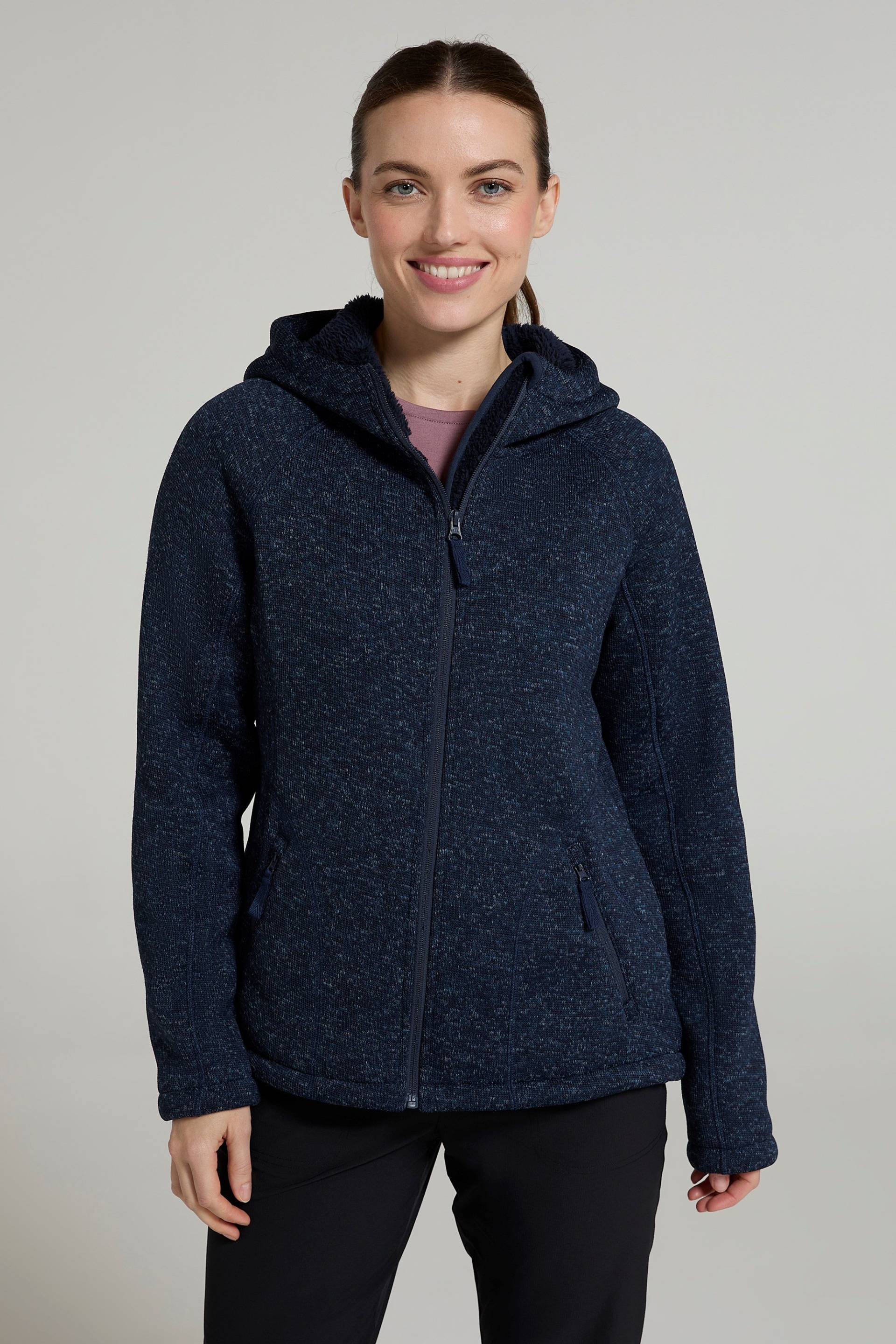 Nevis Pelzgefütterter Damen-Kapuzenpulli - Marineblau von Mountain Warehouse