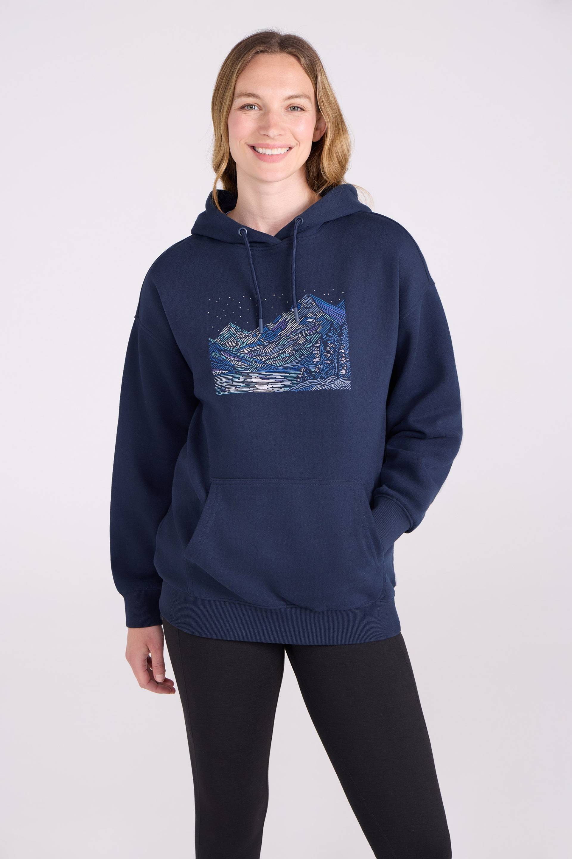 Nightscape Damen-Kapuzenpullover - Marineblau von Mountain Warehouse