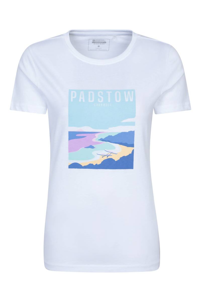 Padstow Graphic Damen-Kurzarm-T-Shirt - Weiss von Mountain Warehouse