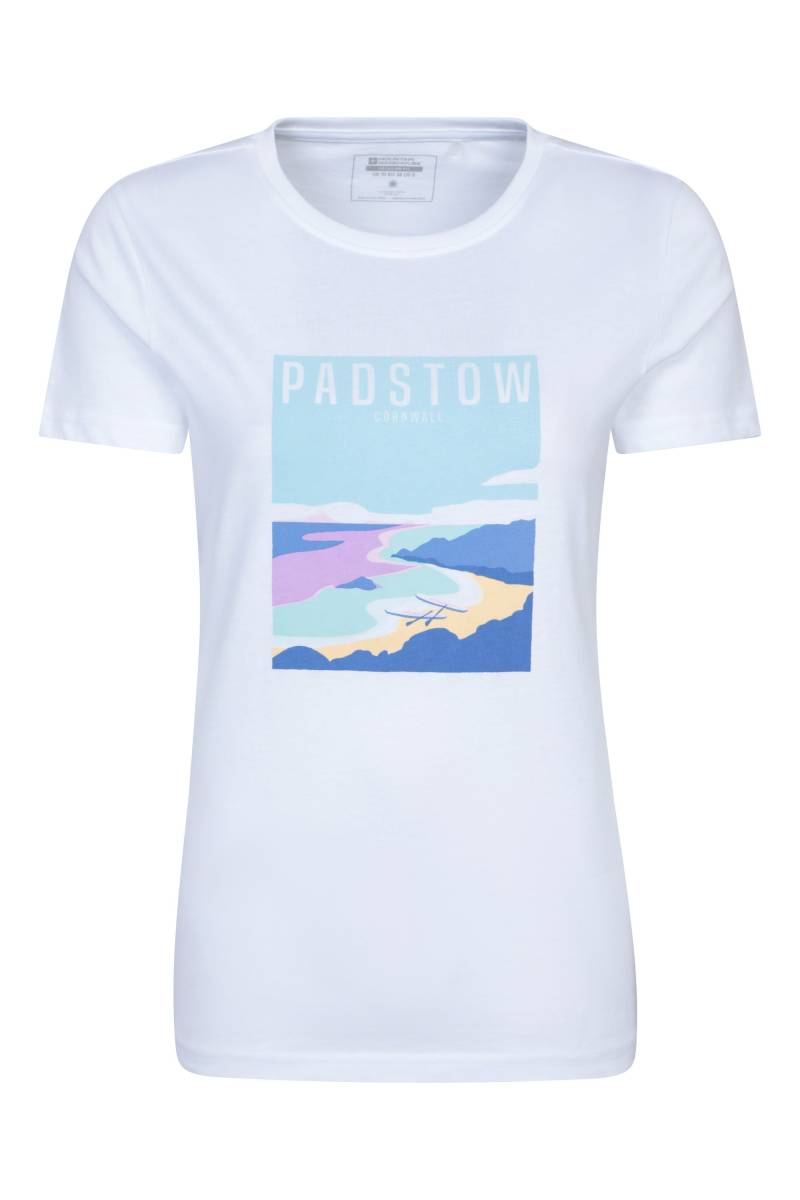 Padstow Graphic Damen-Kurzarm-T-Shirt - Weiss von Mountain Warehouse