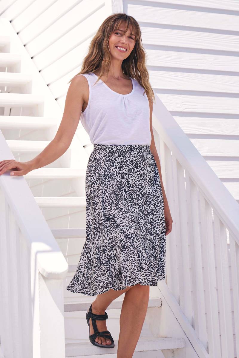 Papamoa Damen Wickelrock - Schwarz/Weiß von Mountain Warehouse