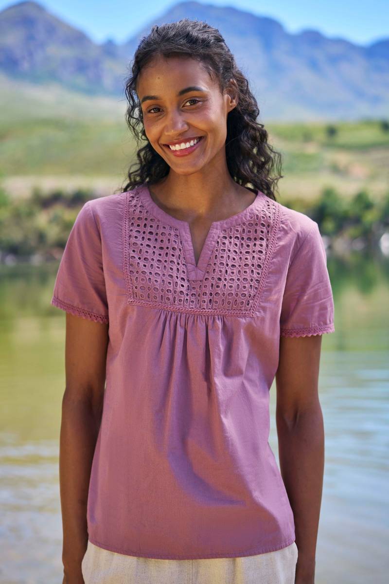 Paris besticktes Top für Damen - Lila von Mountain Warehouse