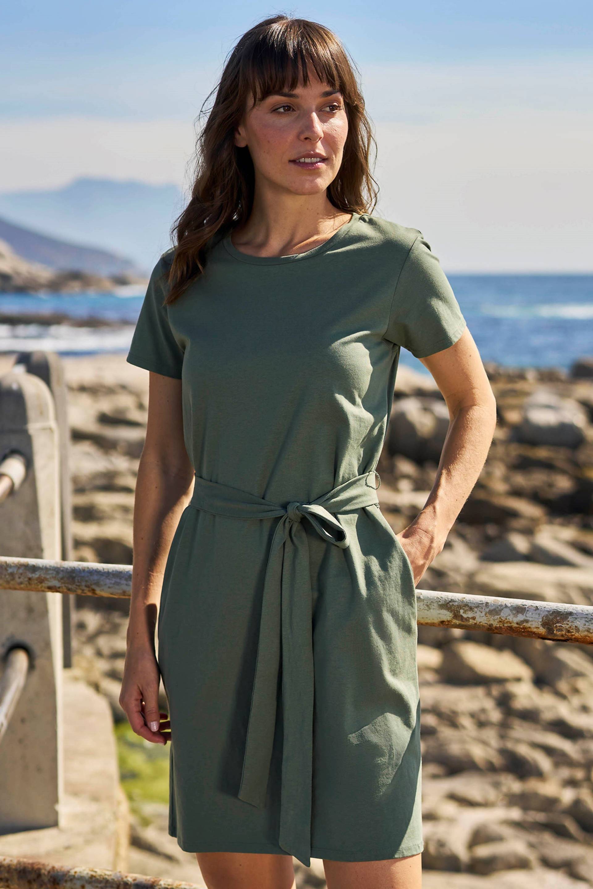 Paros Damen T-Shirt-Kleid - Khaki von Mountain Warehouse