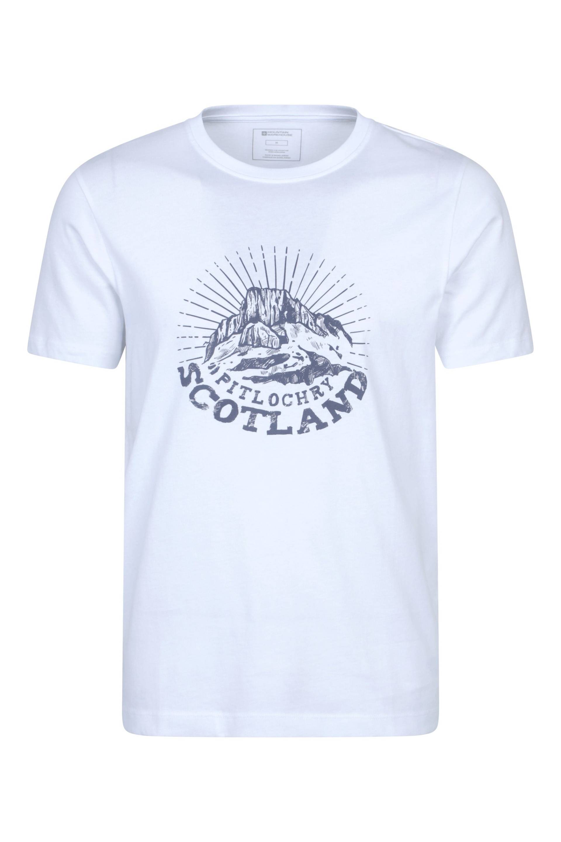 Pitlochry Herren-T-Shirt mit kurzen Ärmeln - Weiss von Mountain Warehouse