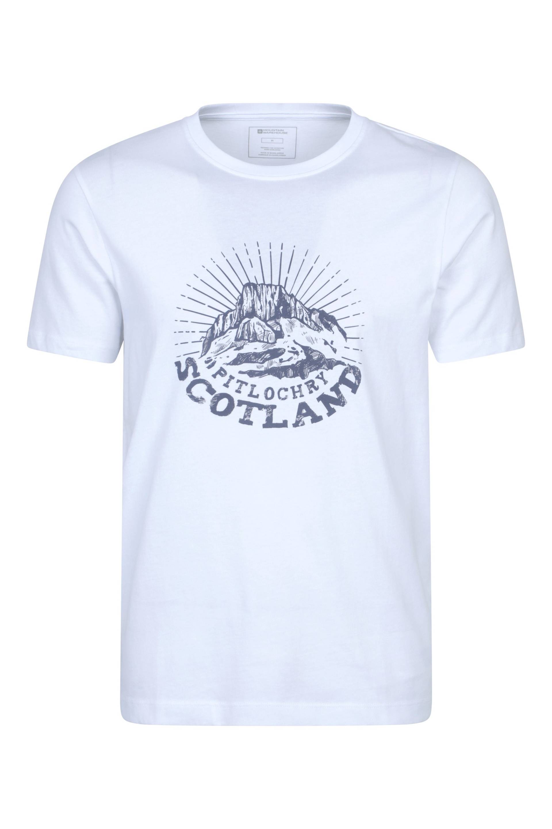 Pitlochry Herren-T-Shirt mit kurzen Ärmeln - Weiss von Mountain Warehouse