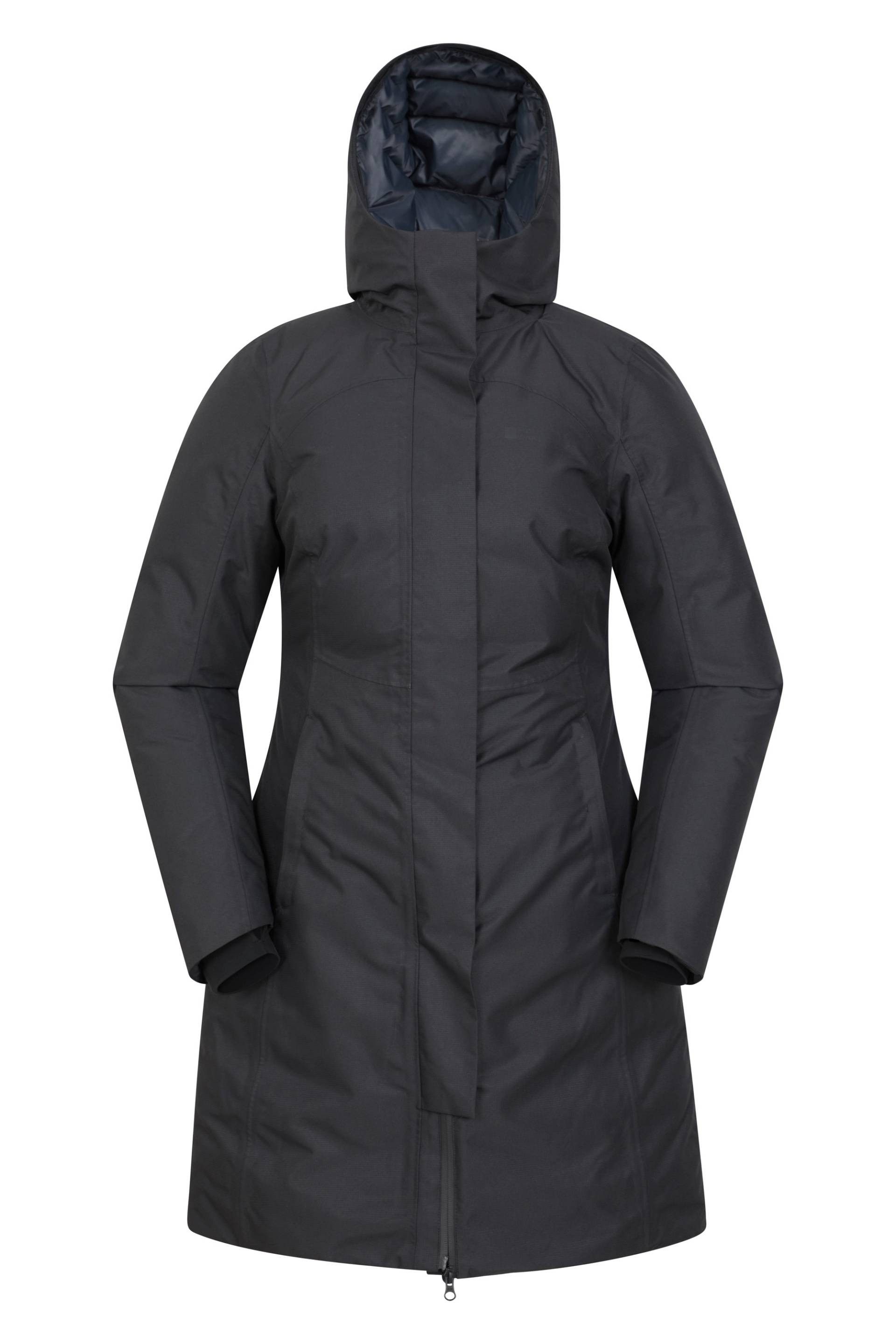 Polar Hybrid Lange Damen Daunenjacke - Schwarz von Mountain Warehouse