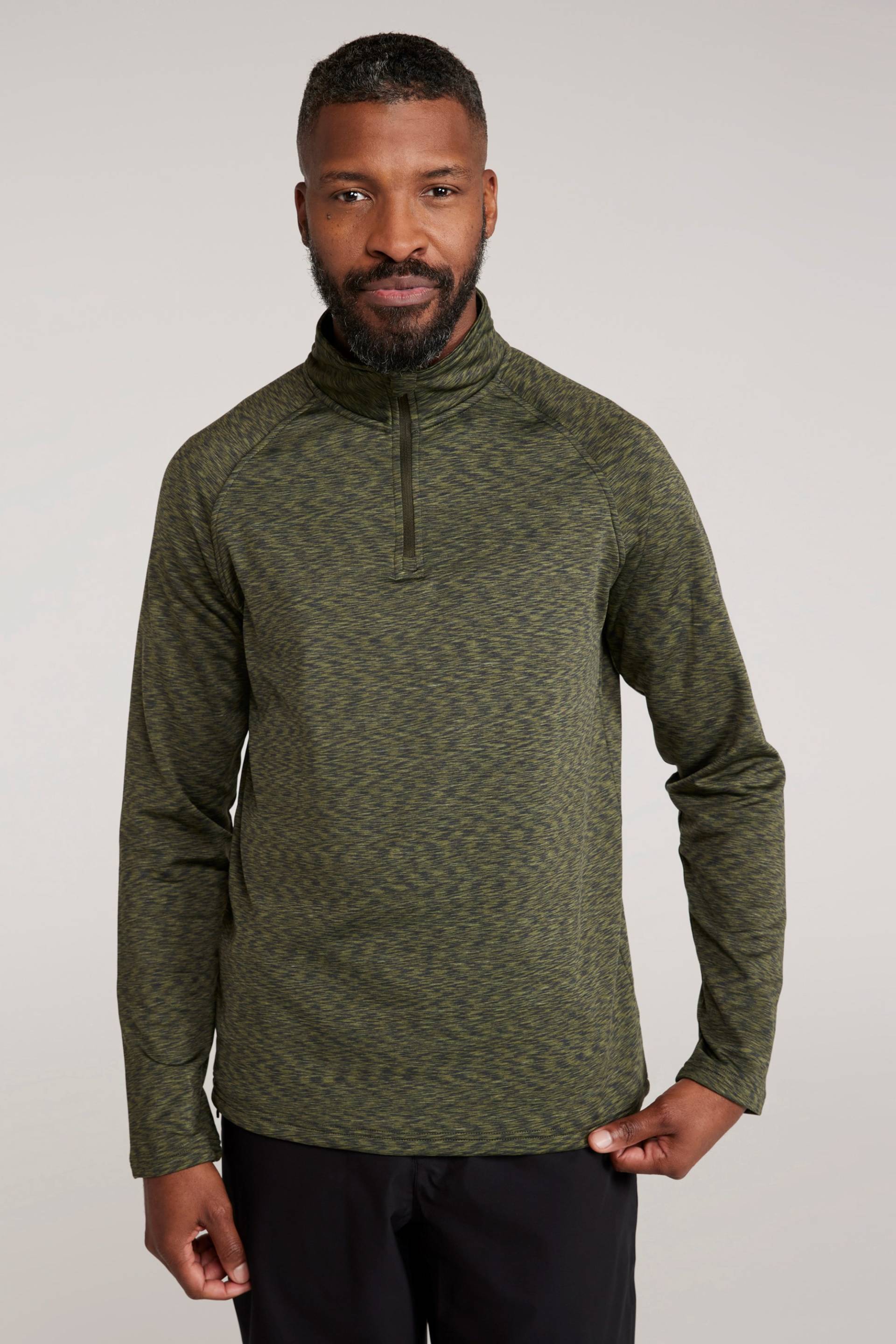 Power Mittelschicht mit halbem Reißverschluss für Herren - Khaki Power Mittelschicht mit halbem Reißverschluss für Herren - Khaki von Mountain Warehouse