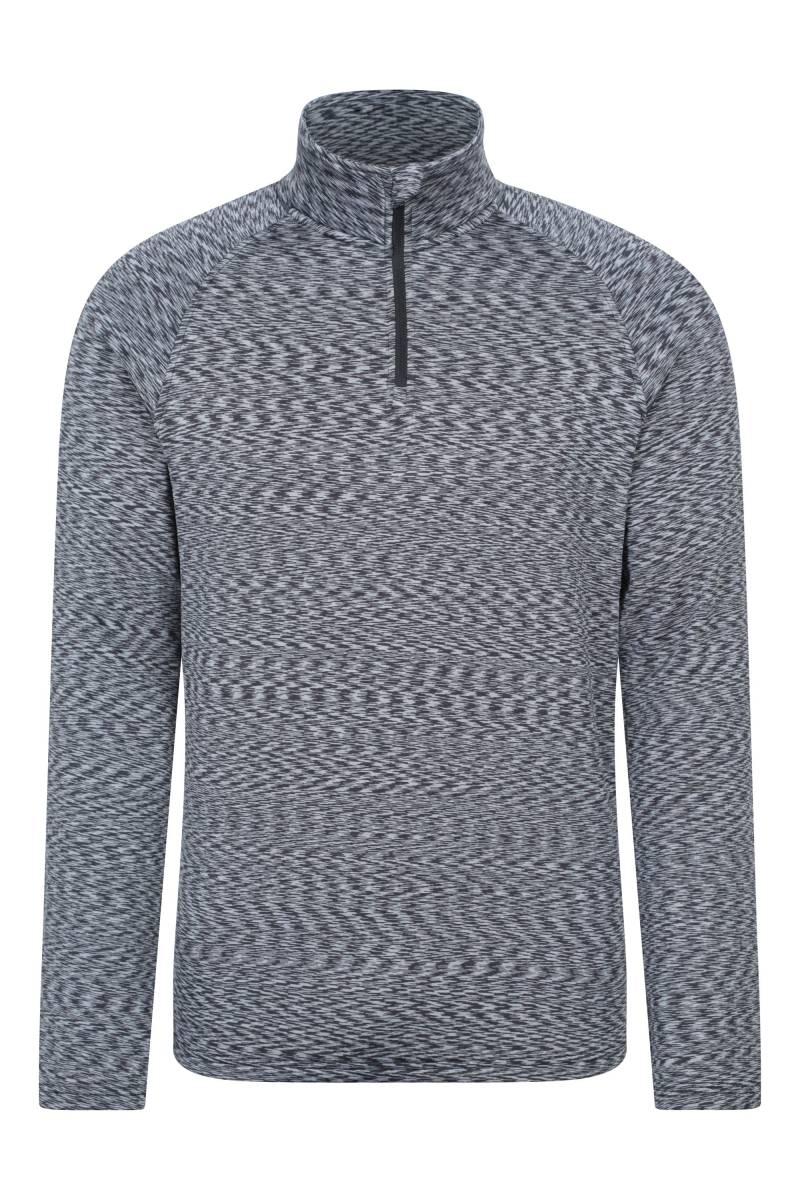 Power Mittelschicht mit halbem Reißverschluss für Herren - Schwarz von Mountain Warehouse