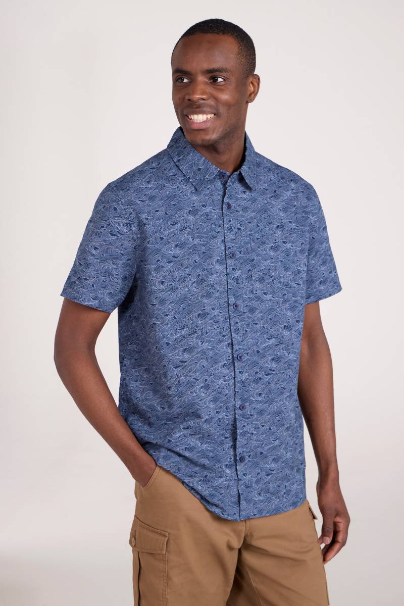 Preston Illustration Herrenhemd - Marineblau von Mountain Warehouse