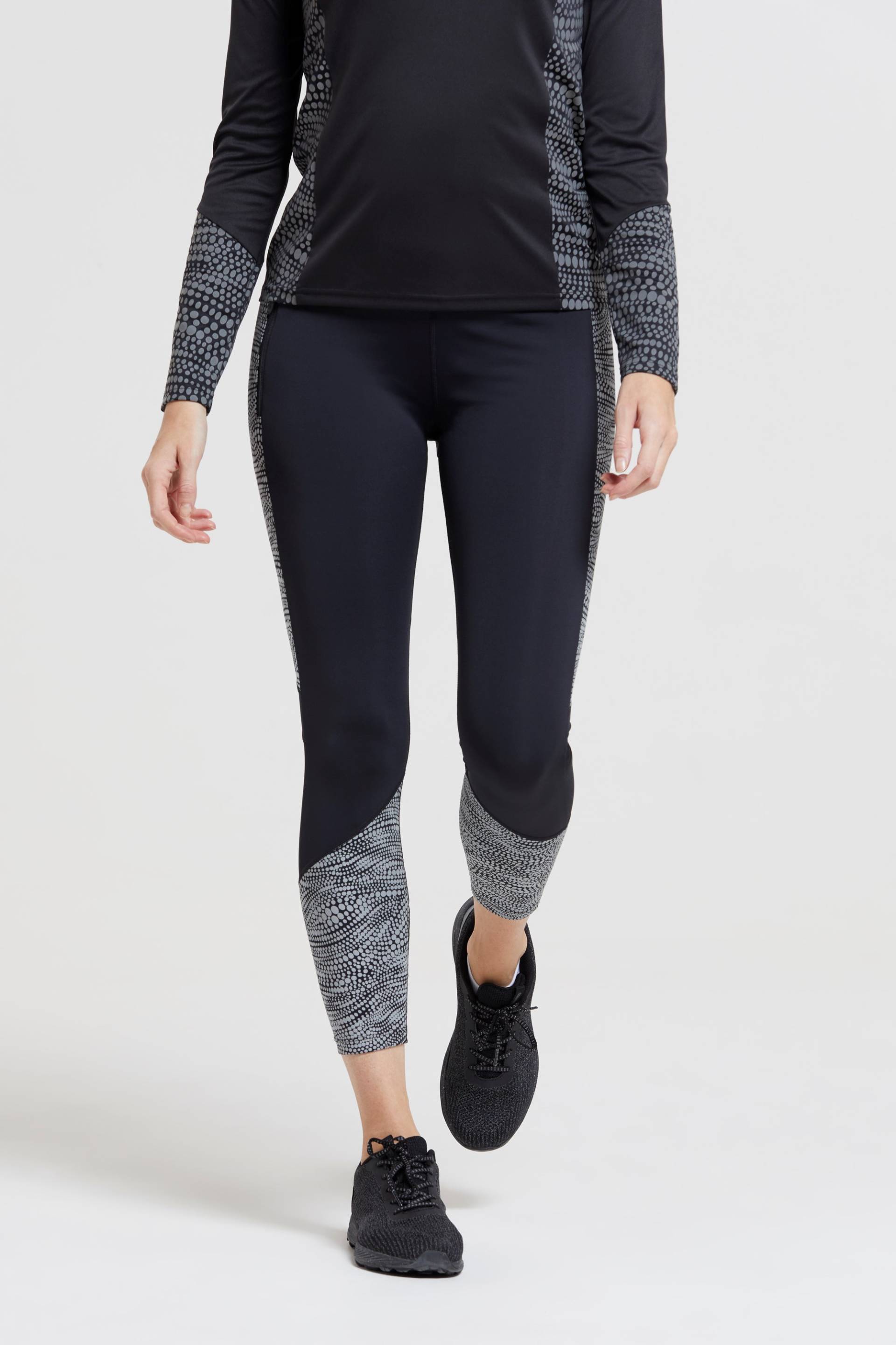 Pro Running Reflektierende 7/8 Damen-Leggings - Schwarz von Mountain Warehouse