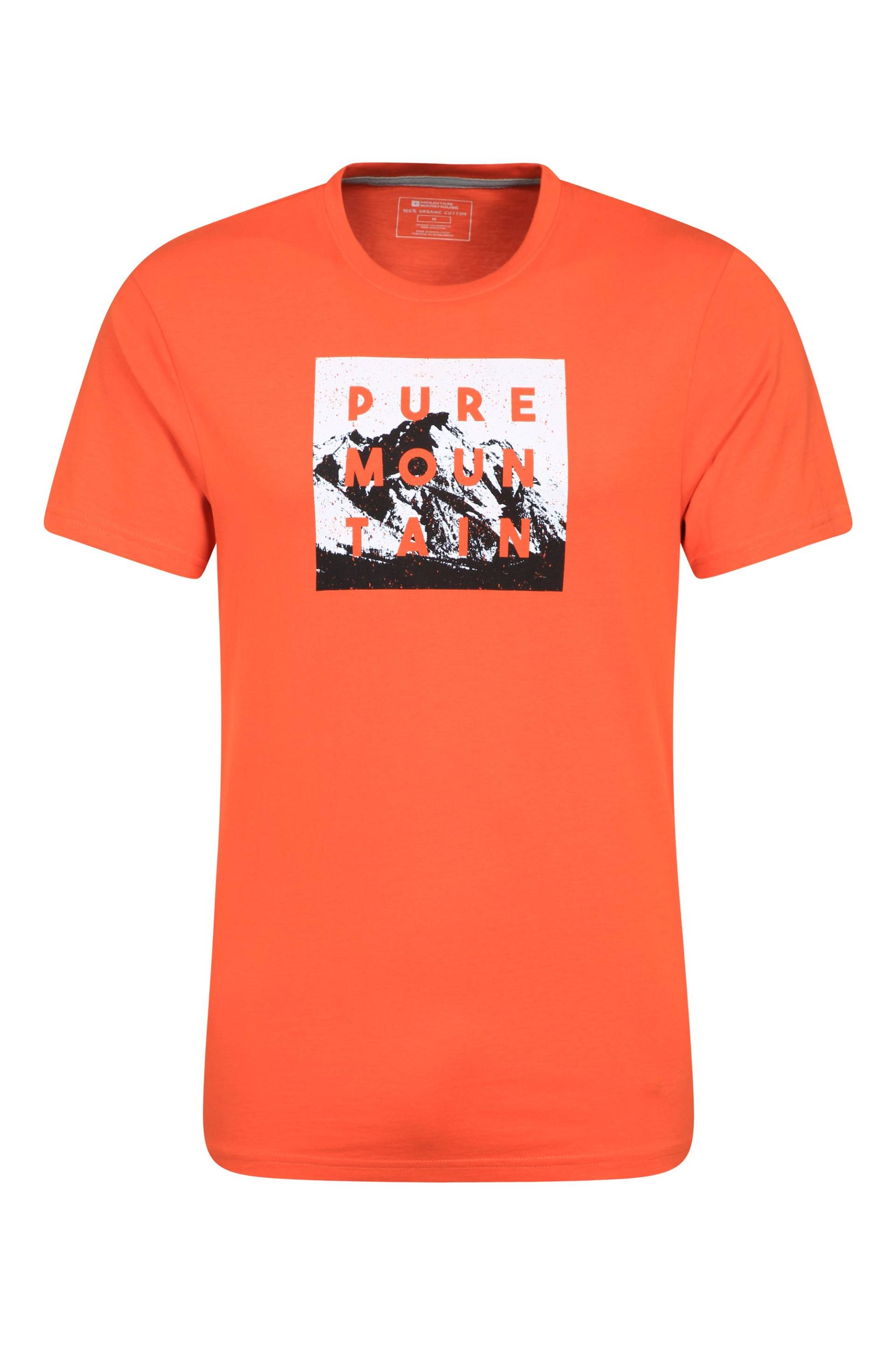 Pure Mountain Bio-Baumwoll Herren T-Shirt - Orange von Mountain Warehouse