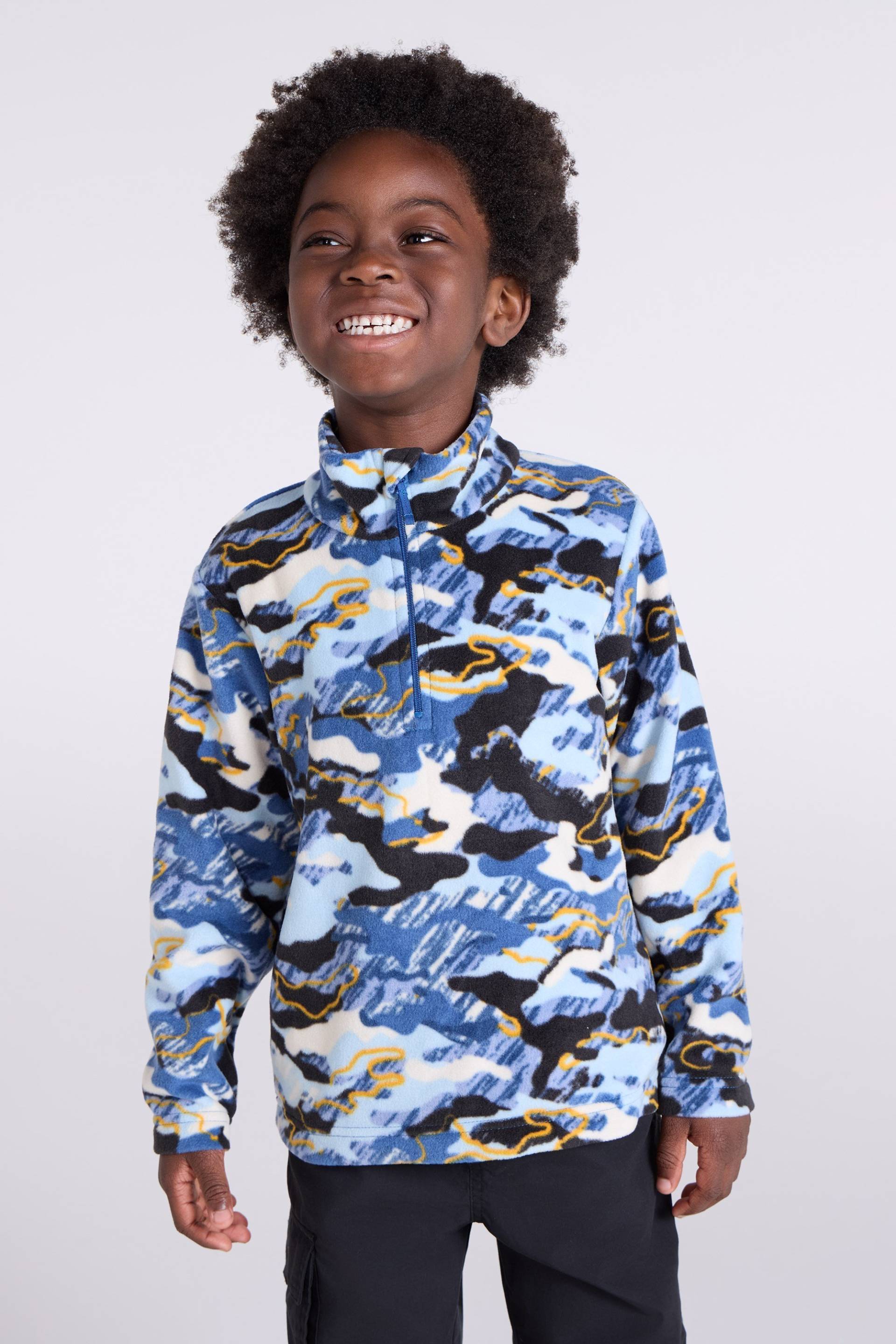 Pursuit Gemustertes Kinder Fleece mit Reißverschluss - Blau Pursuit Gemustertes Kinder Fleece mit Reißverschluss - Blau von Mountain Warehouse