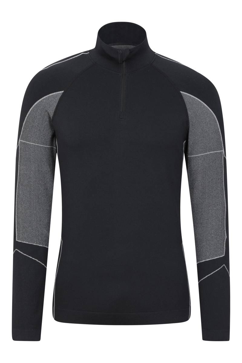 Quiver II Nahtloses Herren Baselayer-Top mit Reißverschluss - Schwarz Quiver II Nahtloses Herren Baselayer-Top mit Reißverschluss - Schwarz von Mountain Warehouse