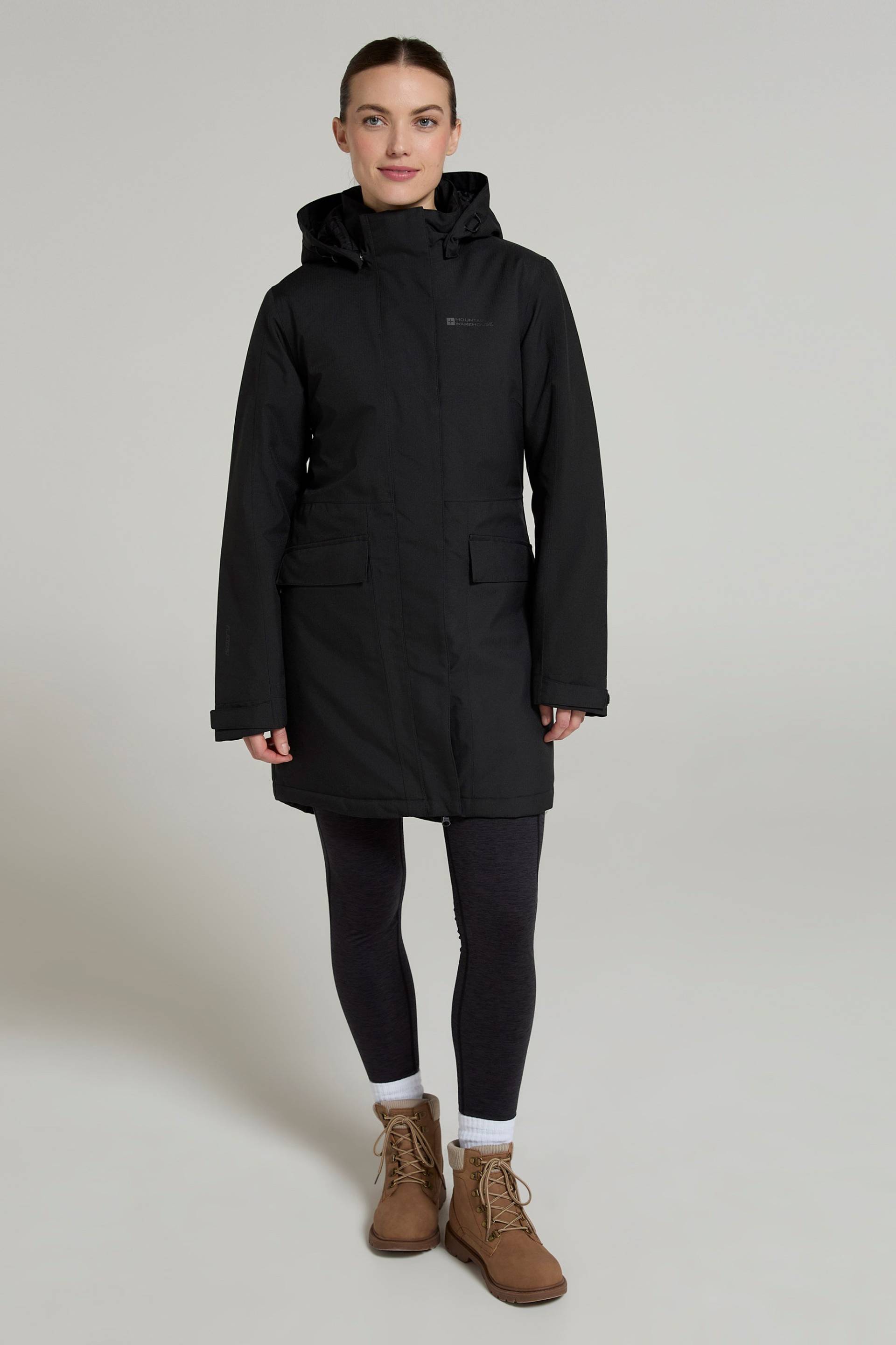 Rain On wasserdichte wattierte Damenjacke - Schwarz von Mountain Warehouse