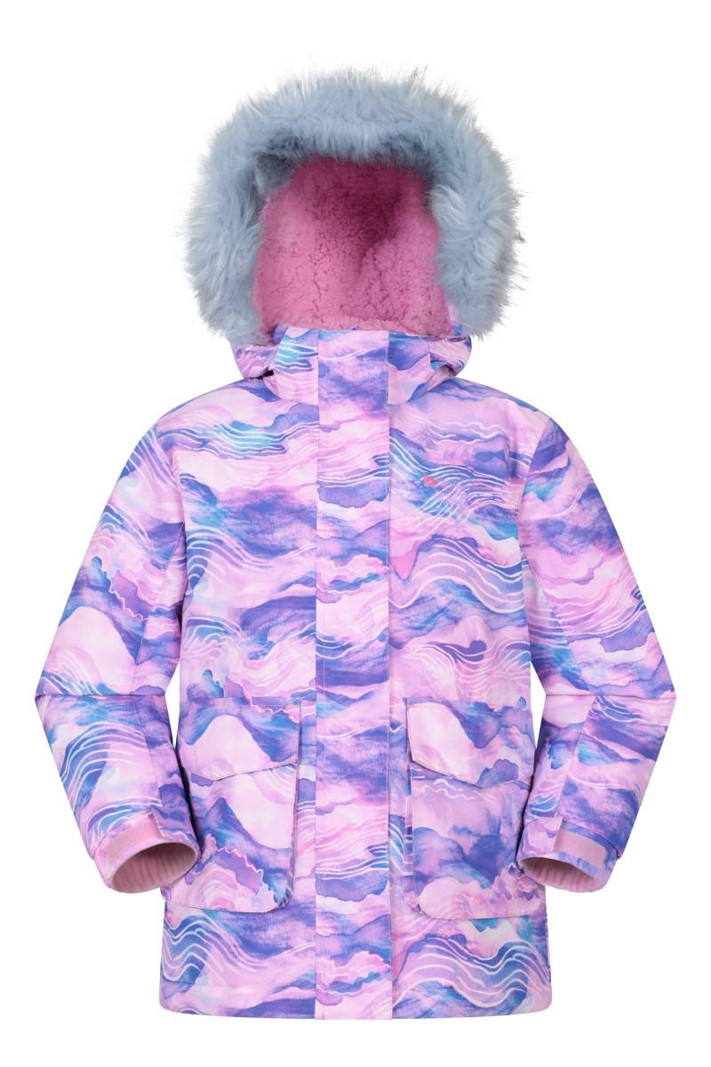 Ranger Gemusterte Wasserabweisende Kinderjacke - Violett von Mountain Warehouse