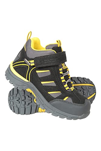 Mountain Warehouse Drift wasserdichte Kinder-Schuhe -Stiefel mit Schnürung für Jungen und Mädchen als Überschuh zum Wandern und bei Regen Dunkel Grau Kinder-Schuhgröße 24 DE von Mountain Warehouse
