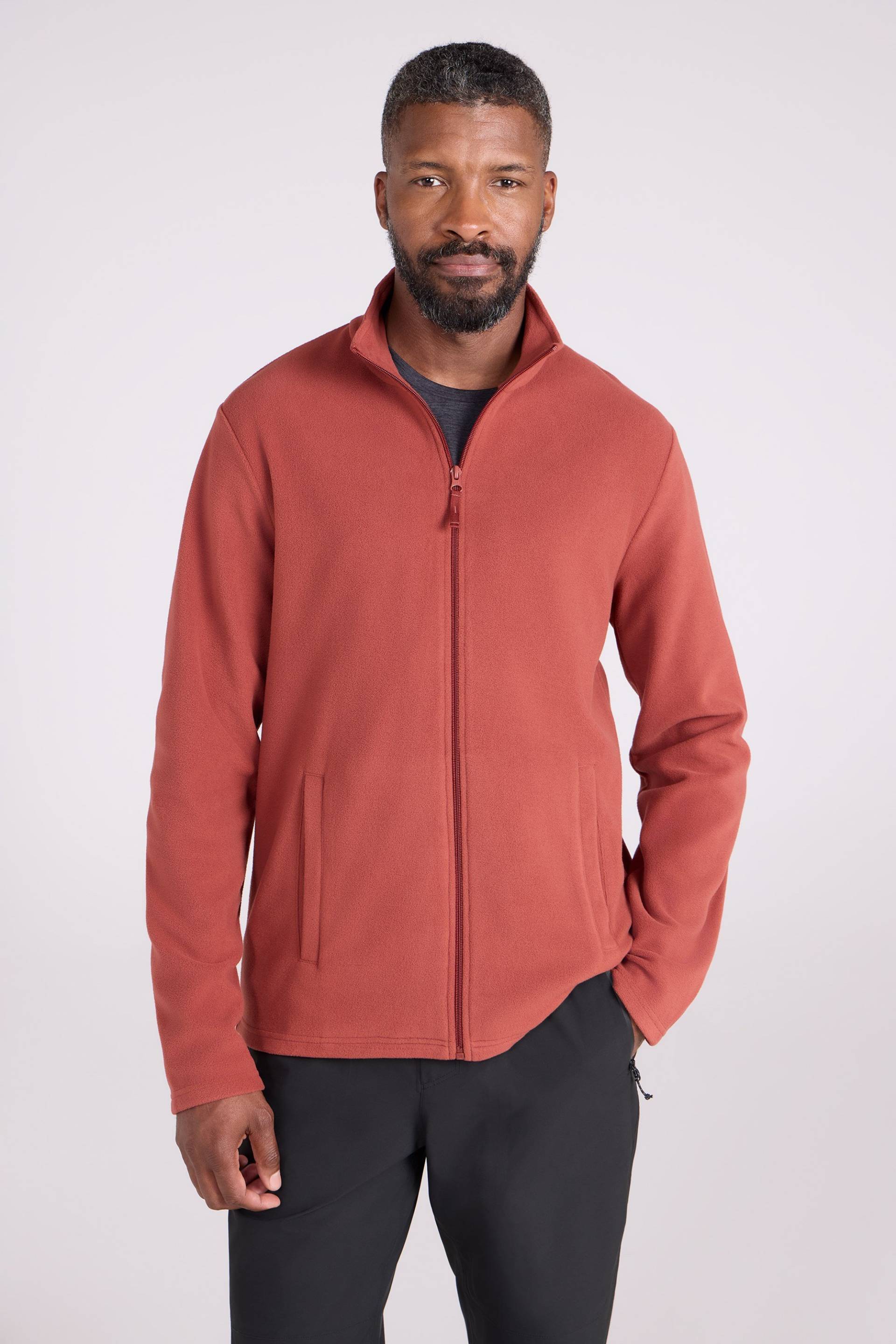 Raso Herren Fleecejacke mit durchgehendem Reißverschluss - Burgunderrot von Mountain Warehouse
