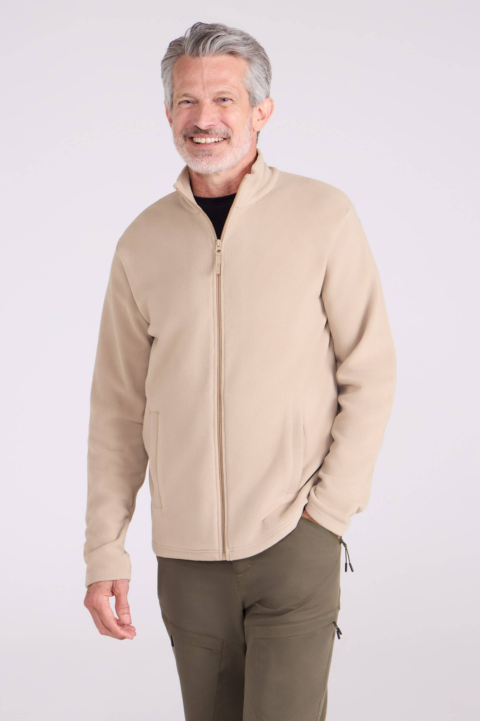 Raso Herren Fleecejacke mit durchgehendem Reißverschluss - Grauweiß von Mountain Warehouse