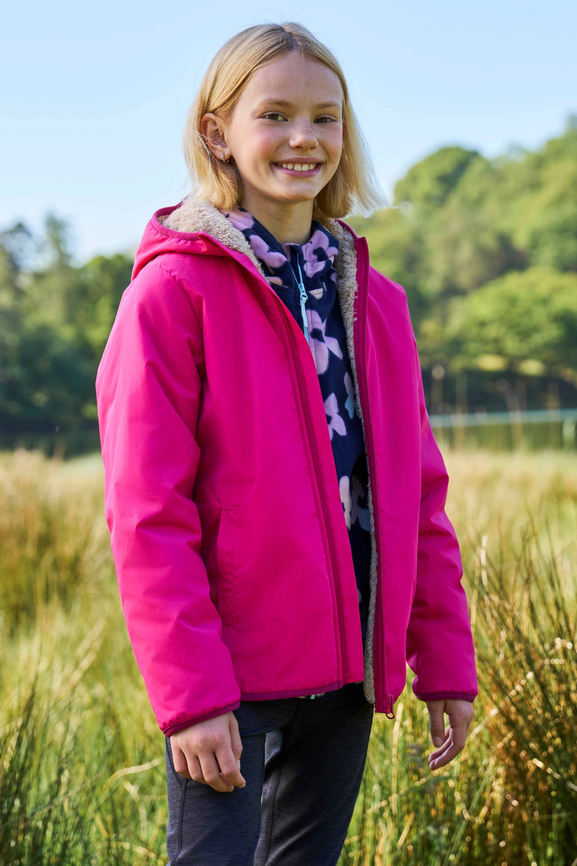 Robin Wasserabweisende Kinderjacke mit Borgfutter - Rosa von Mountain Warehouse