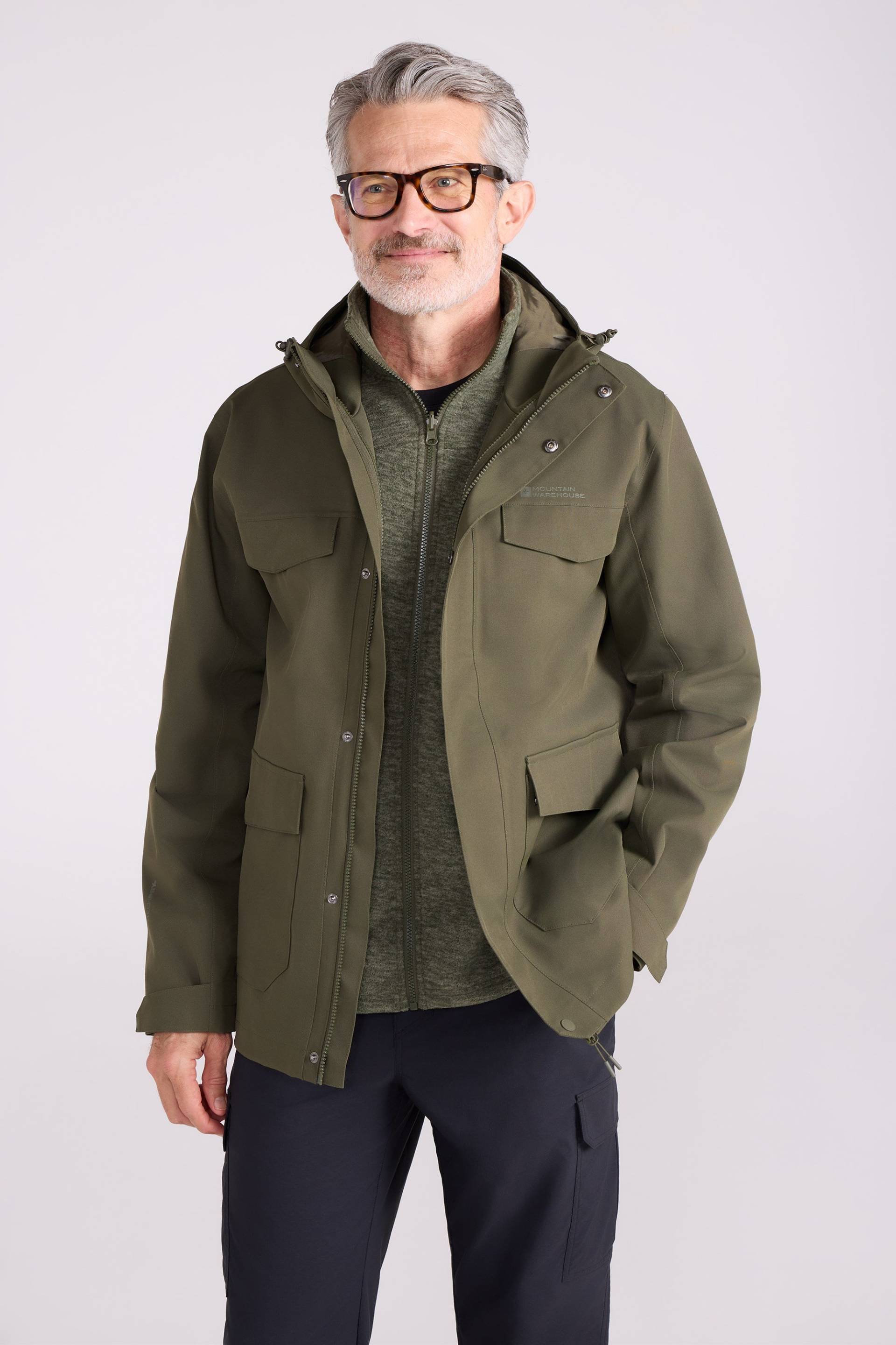 Rushes Herren 3-in-1 wasserdichte Jacke - Khaki Rushes Herren 3-in-1 wasserdichte Jacke - Khaki von Mountain Warehouse