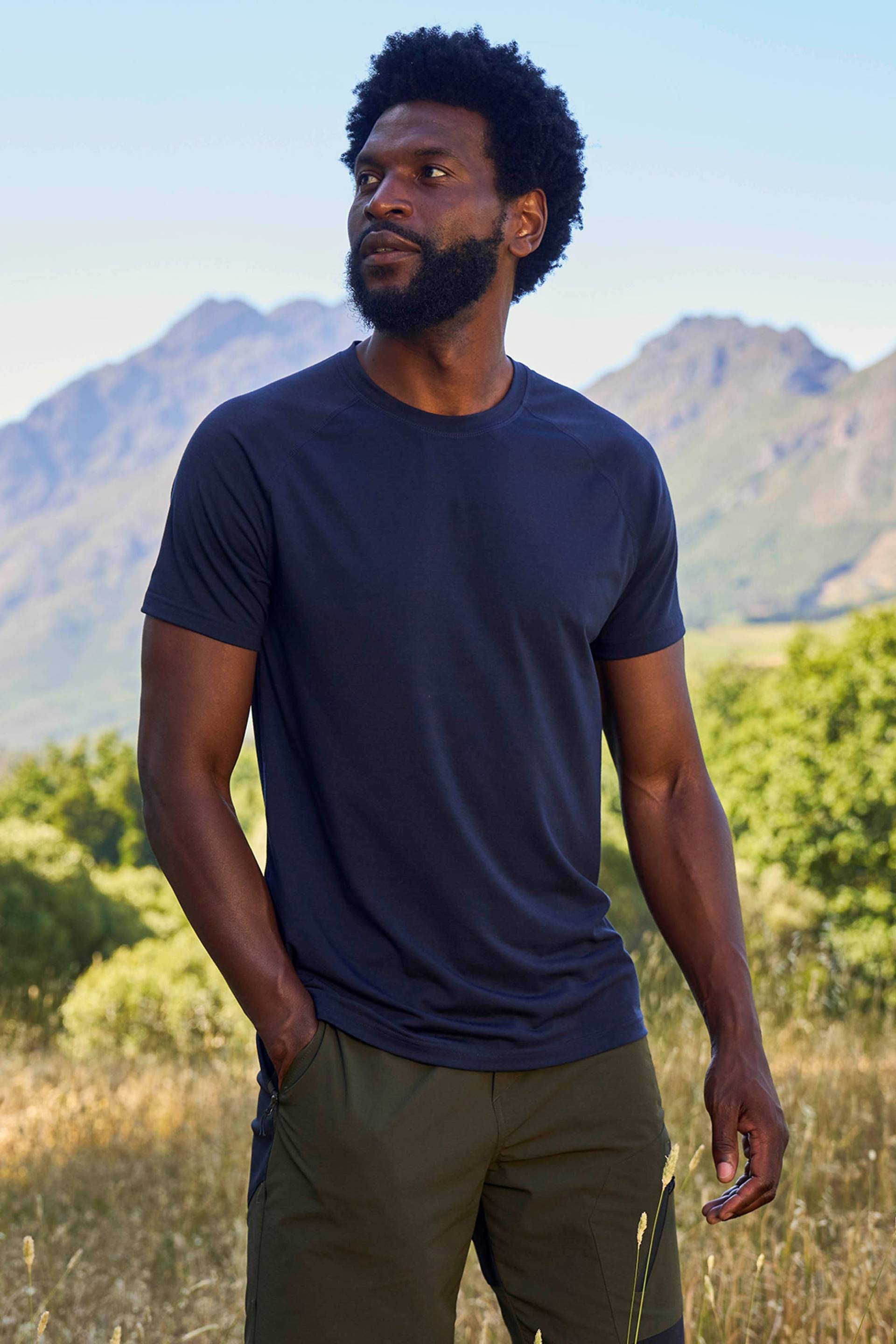 Schnelltrocknendes Aktiv-T-Shirt für Herren - Marineblau von Mountain Warehouse