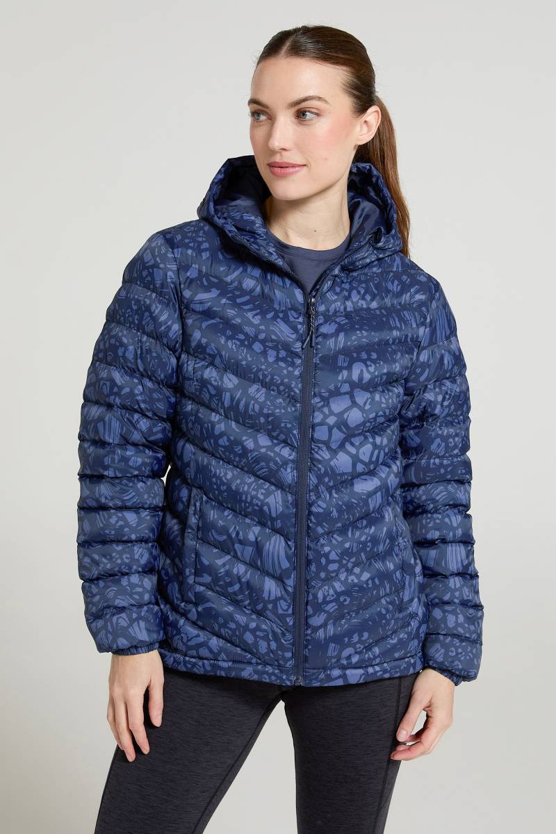 Seasons Gemusterte Gefütterte Damen-Steppjacke - Blau von Mountain Warehouse