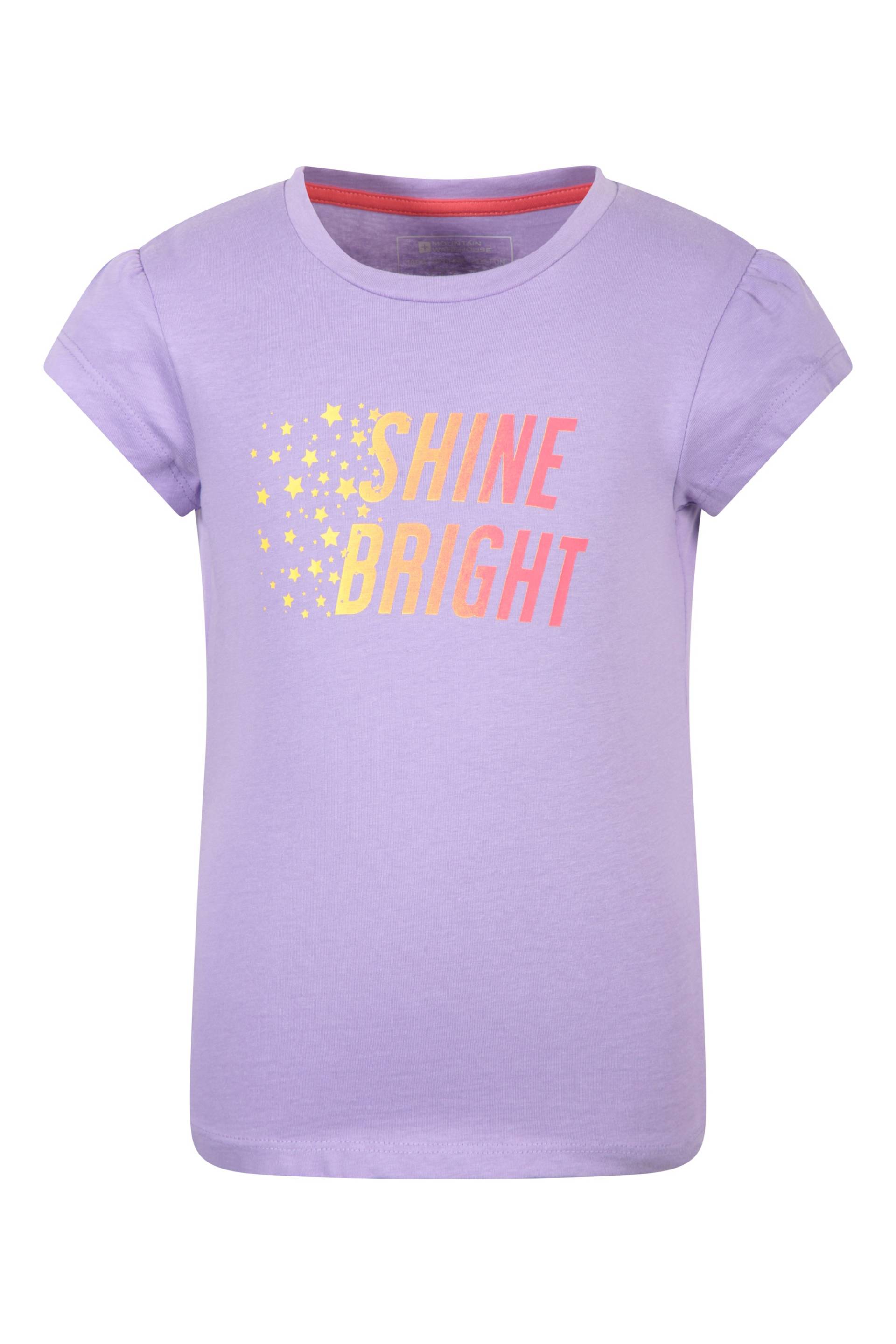 Shine Bright Bio-Baumwoll Kinder T-Shirt - Lila von Mountain Warehouse