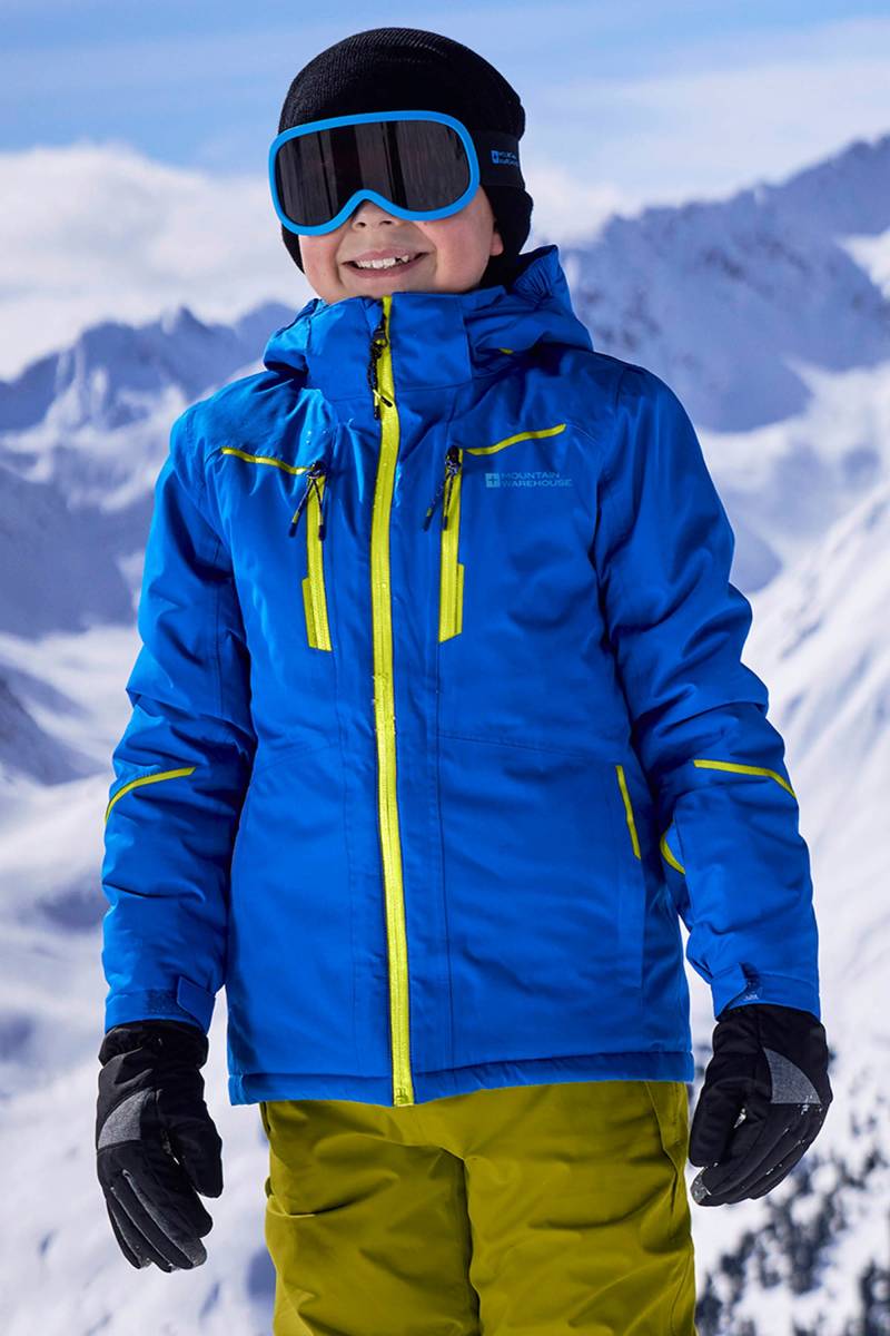 Slalom Wasserdichte Skijacke für Kinder - Blau von Mountain Warehouse