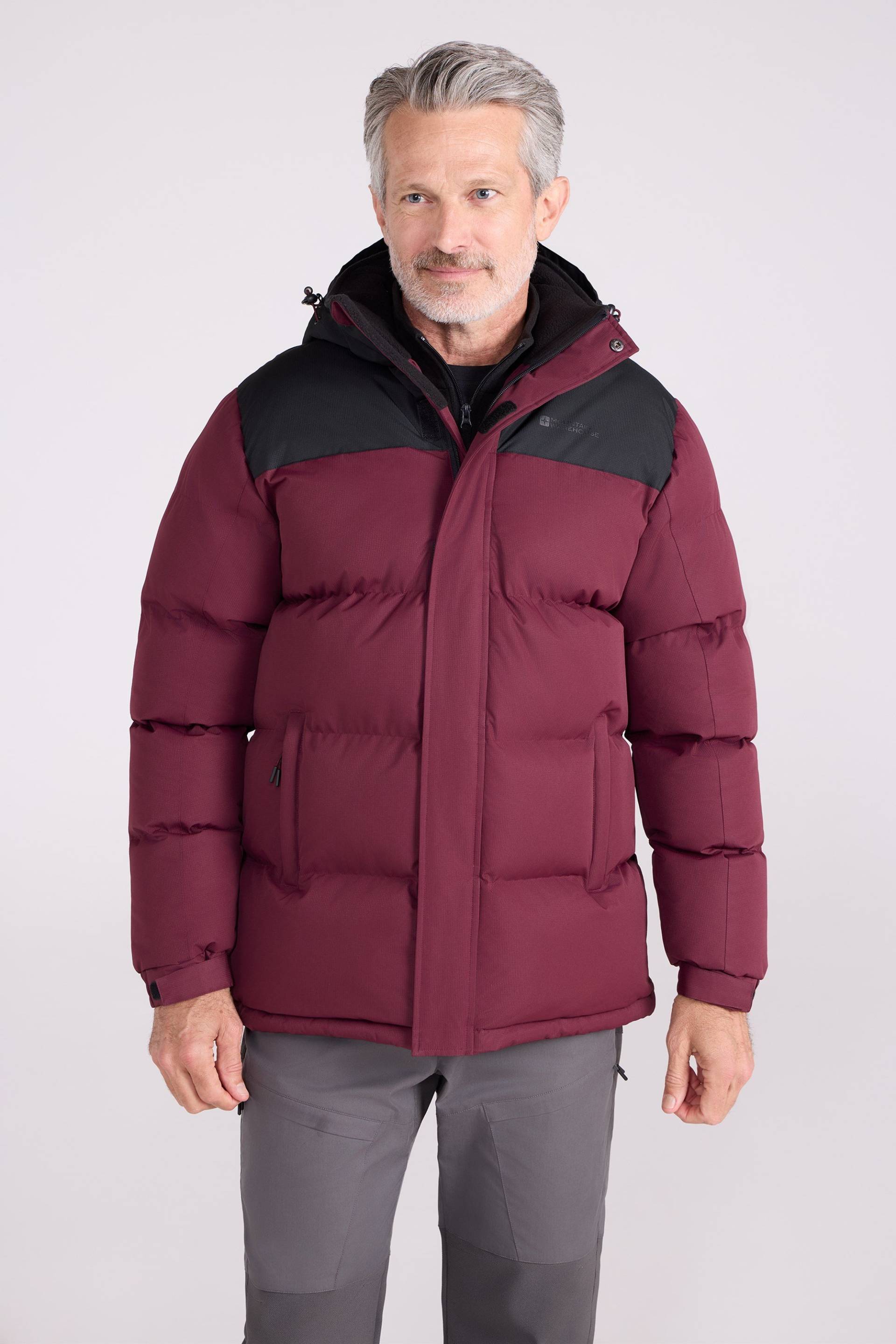 Snow Herren Winterjacke - Burgunderrot von Mountain Warehouse