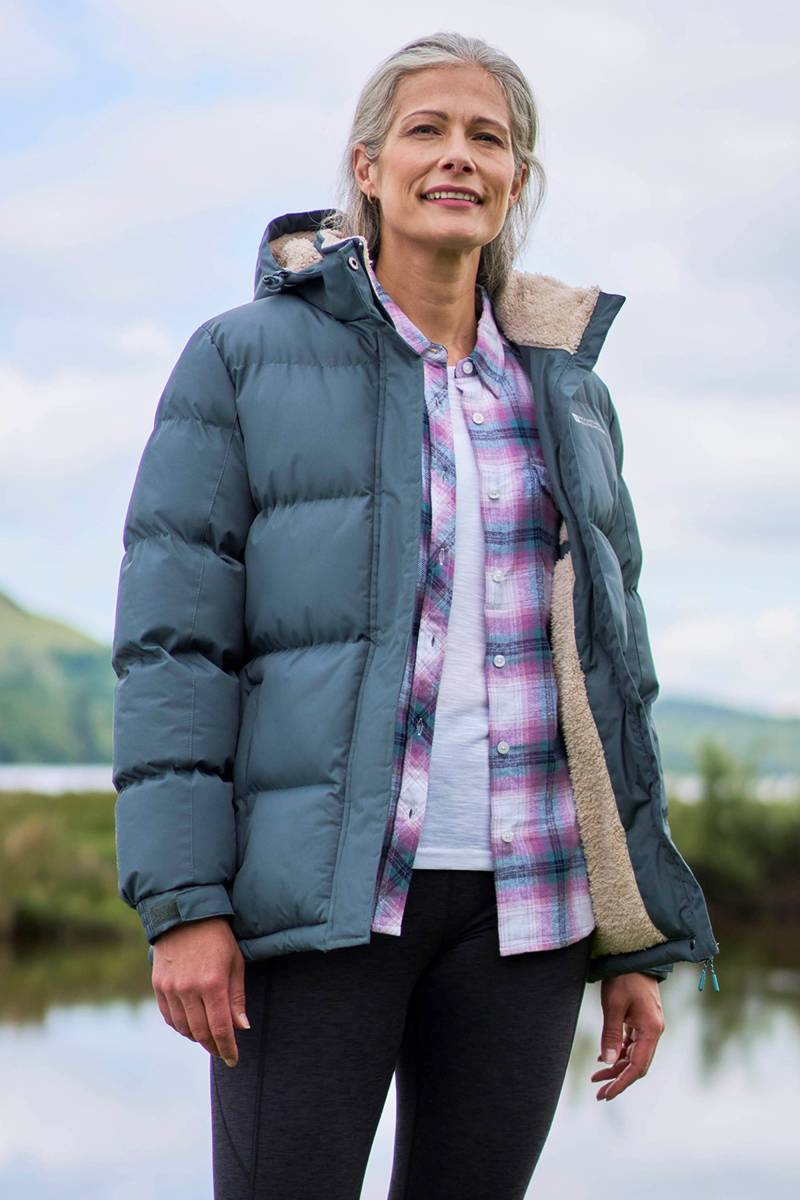 Snow Wattierte Damenjacke mit Borgfutter - Khaki von Mountain Warehouse