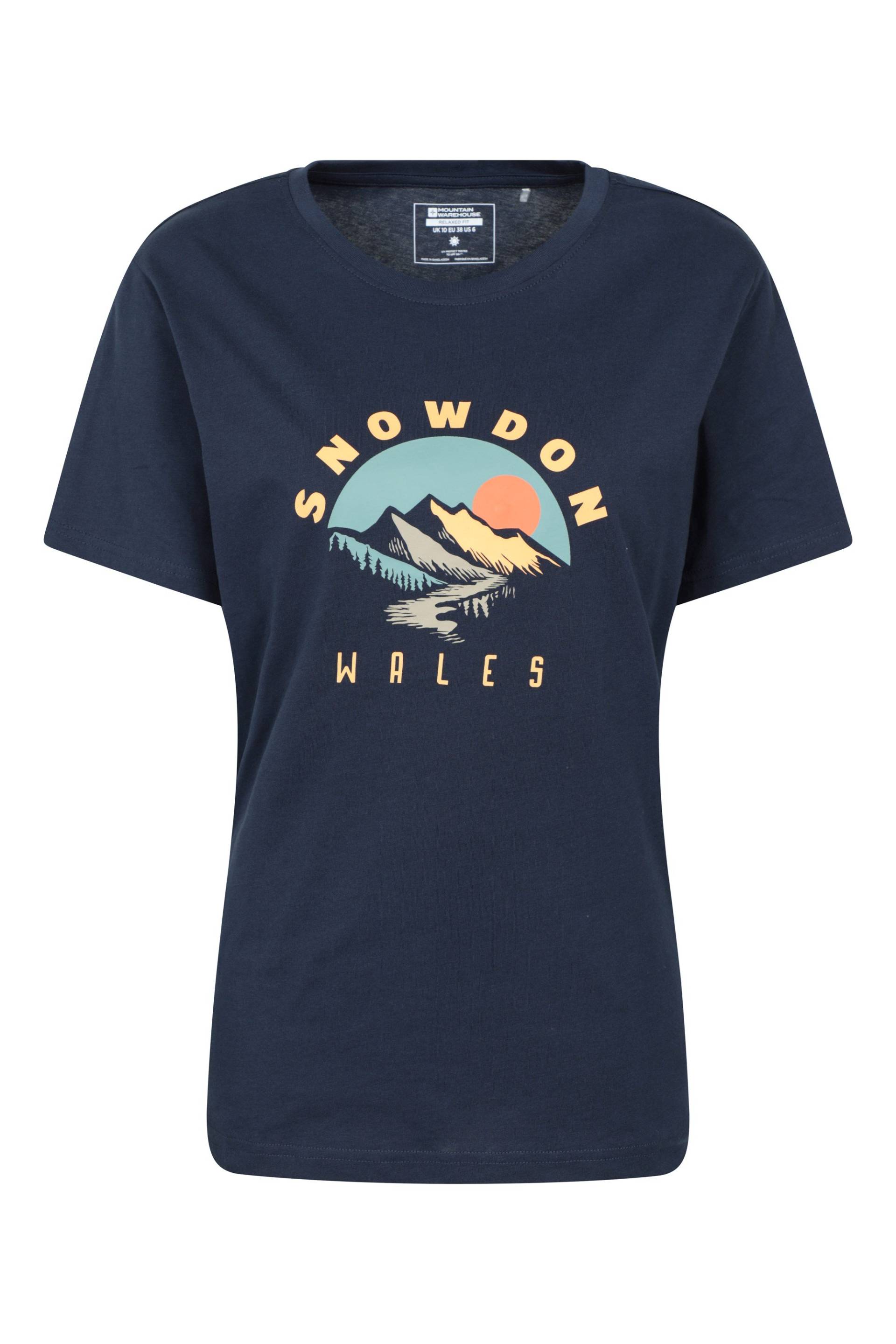 Snowdon Damen-T-Shirt mit lockerer Passform und kurzen Ärmeln - Marineblau von Mountain Warehouse
