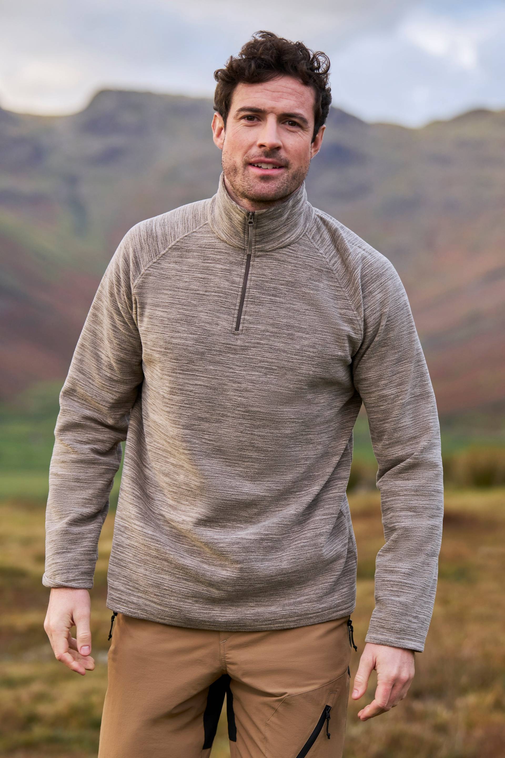 Snowdon II Herren-Mikrofleece - Hell Braun von Mountain Warehouse