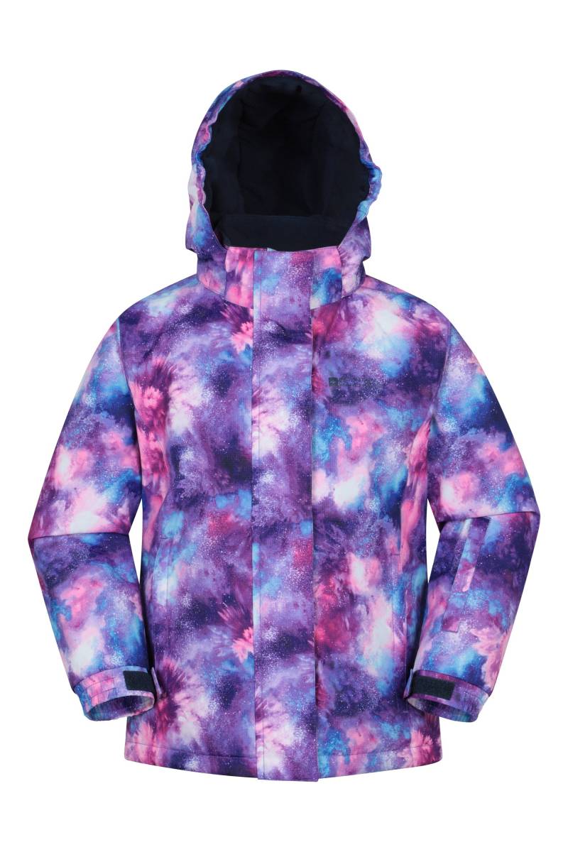 Snowdrop Gemusterte Kinder-Skijacke - Dunkel Lila von Mountain Warehouse