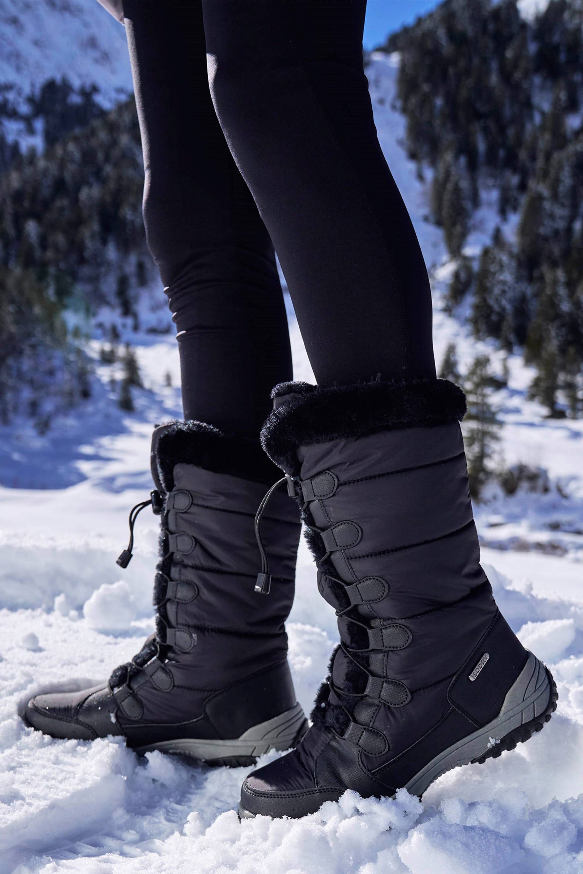 Snowflake Lange Damen-Schneestiefel - Schwarz von Mountain Warehouse