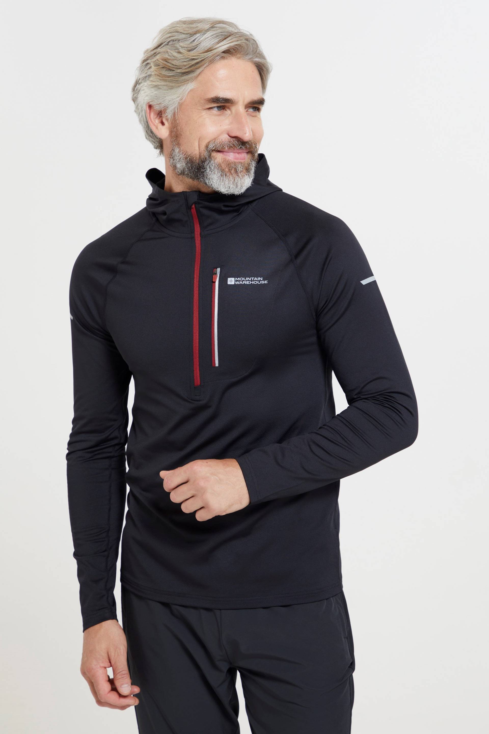 Solo Recycelter Herren Slimfit Kapuzenpullover - Schwarz von Mountain Warehouse