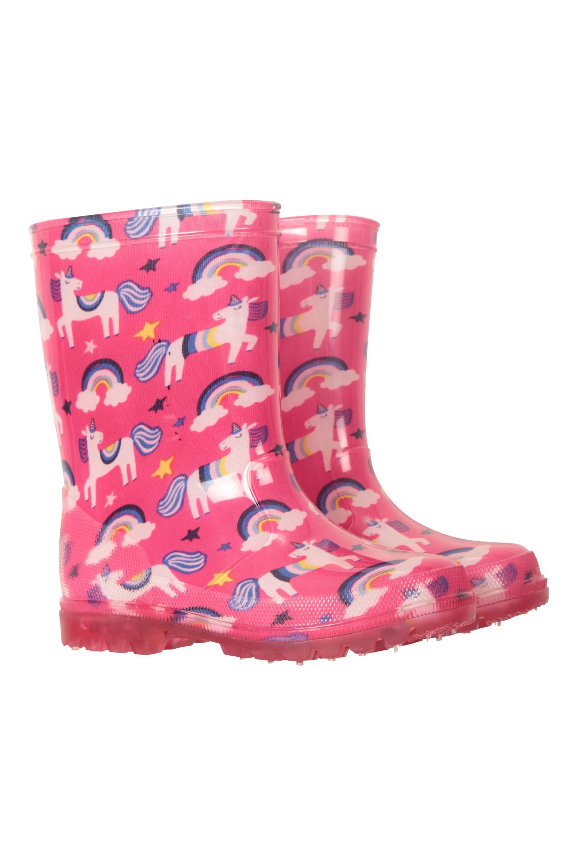 Splash Leuchtende Kinder Gummistiefel - Intensiv Pink von Mountain Warehouse