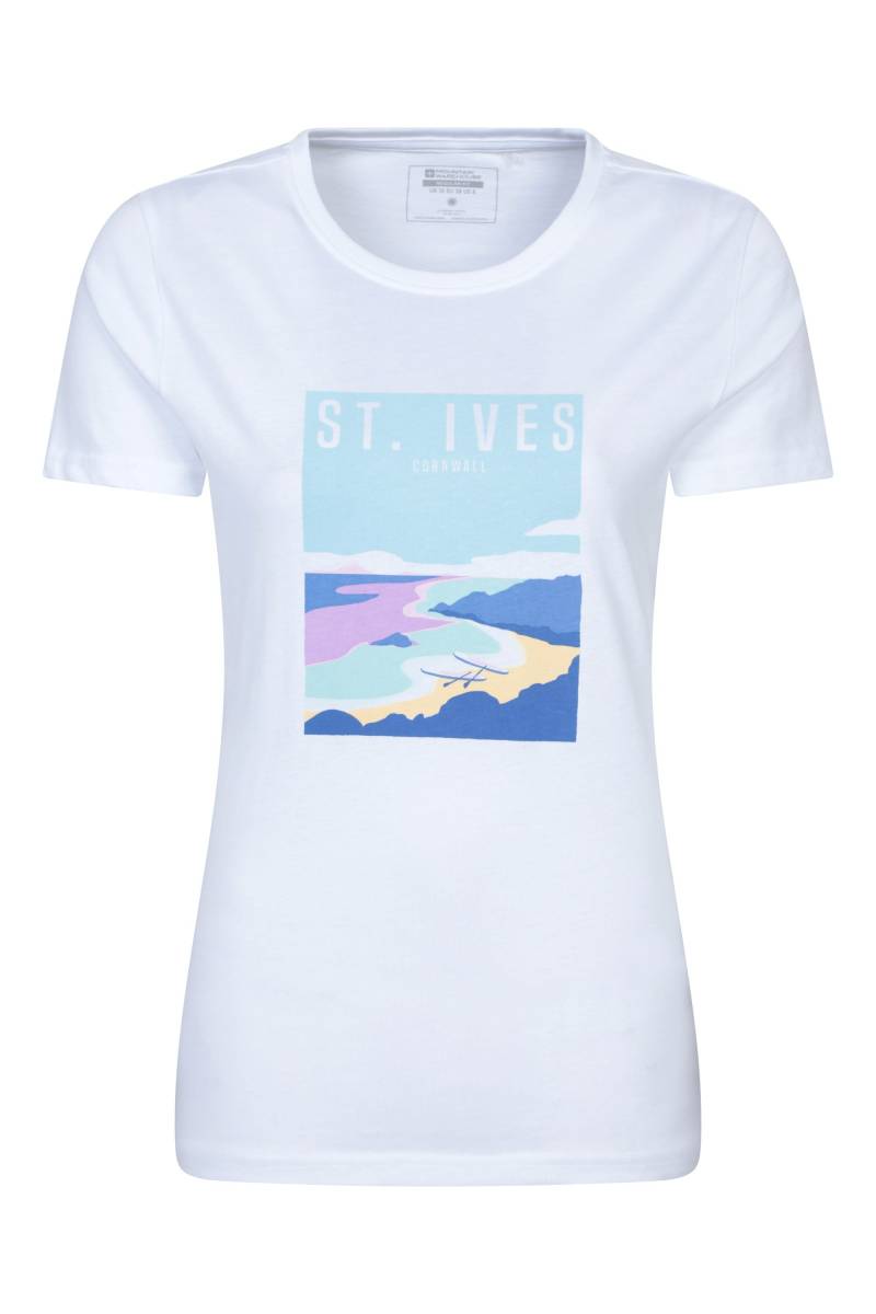 St Ives Damen-T-Shirt mit Grafik und kurzen Ärmeln - Weiss von Mountain Warehouse