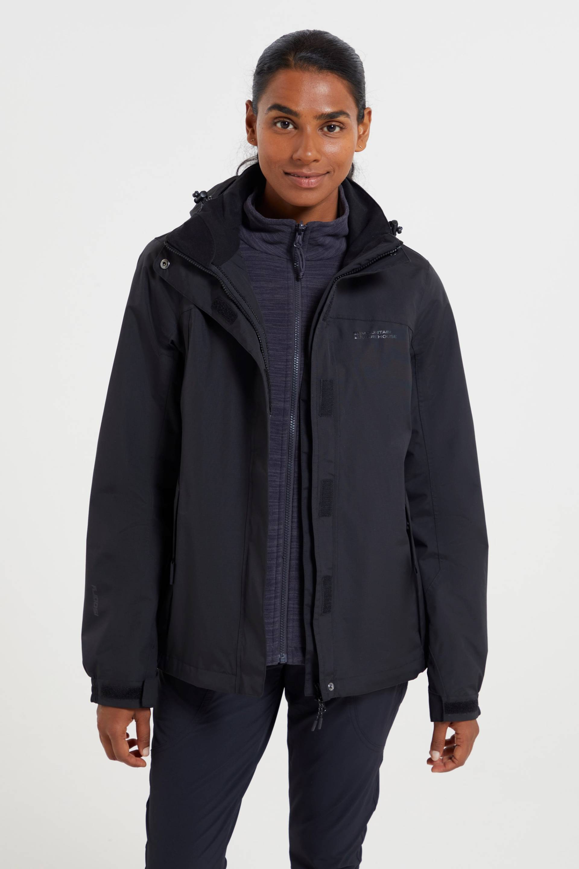 Storm 3 in 1 Wasserdichte Damenjacke - Schwarz von Mountain Warehouse