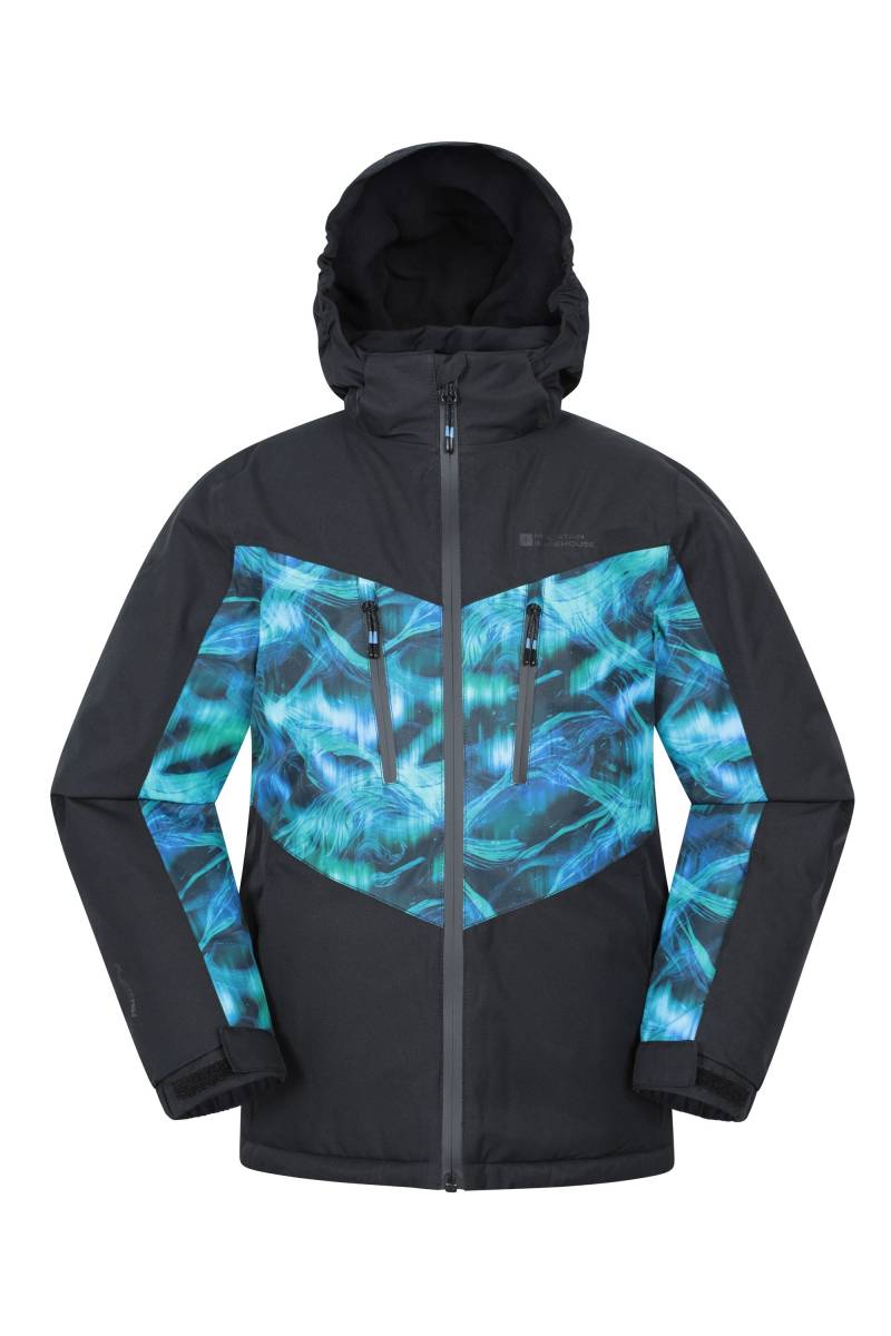 Storm II Extreme Gemusterte Kinder-Skijacke - Dunkel Aquamarin von Mountain Warehouse