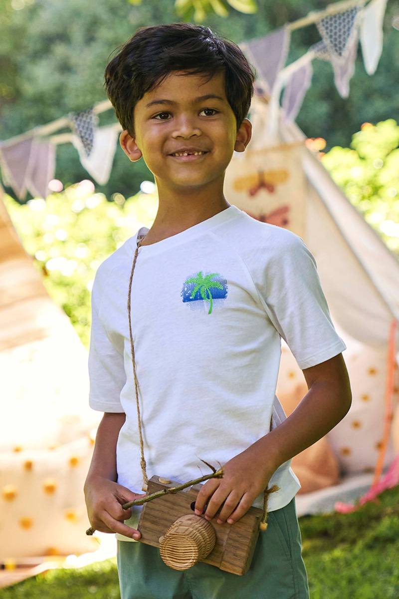 Strandmotiv Kinder-T-Shirt - Weiss von Mountain Warehouse