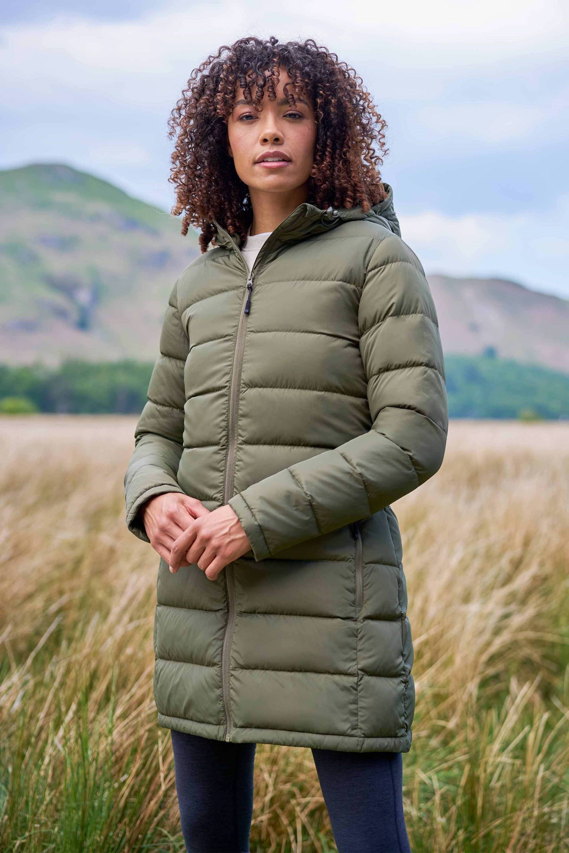 Stratus Extreme Damen-Daunenjacke, lang, packbar - Khaki von Mountain Warehouse