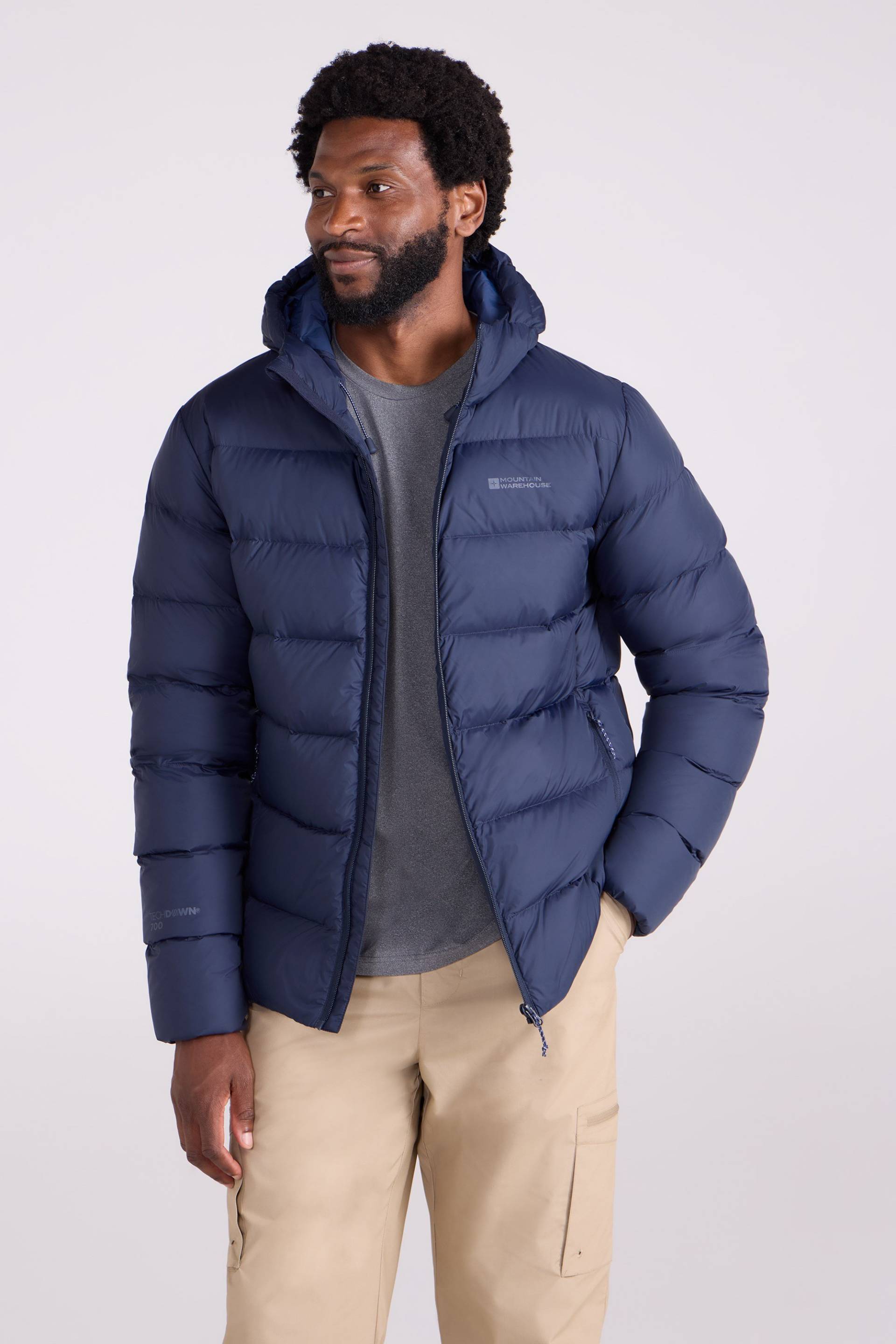 Stratus Packbare Herren-Daunenjacke mit Kapuze - Marineblau Stratus Packbare Herren-Daunenjacke mit Kapuze - Marineblau von Mountain Warehouse