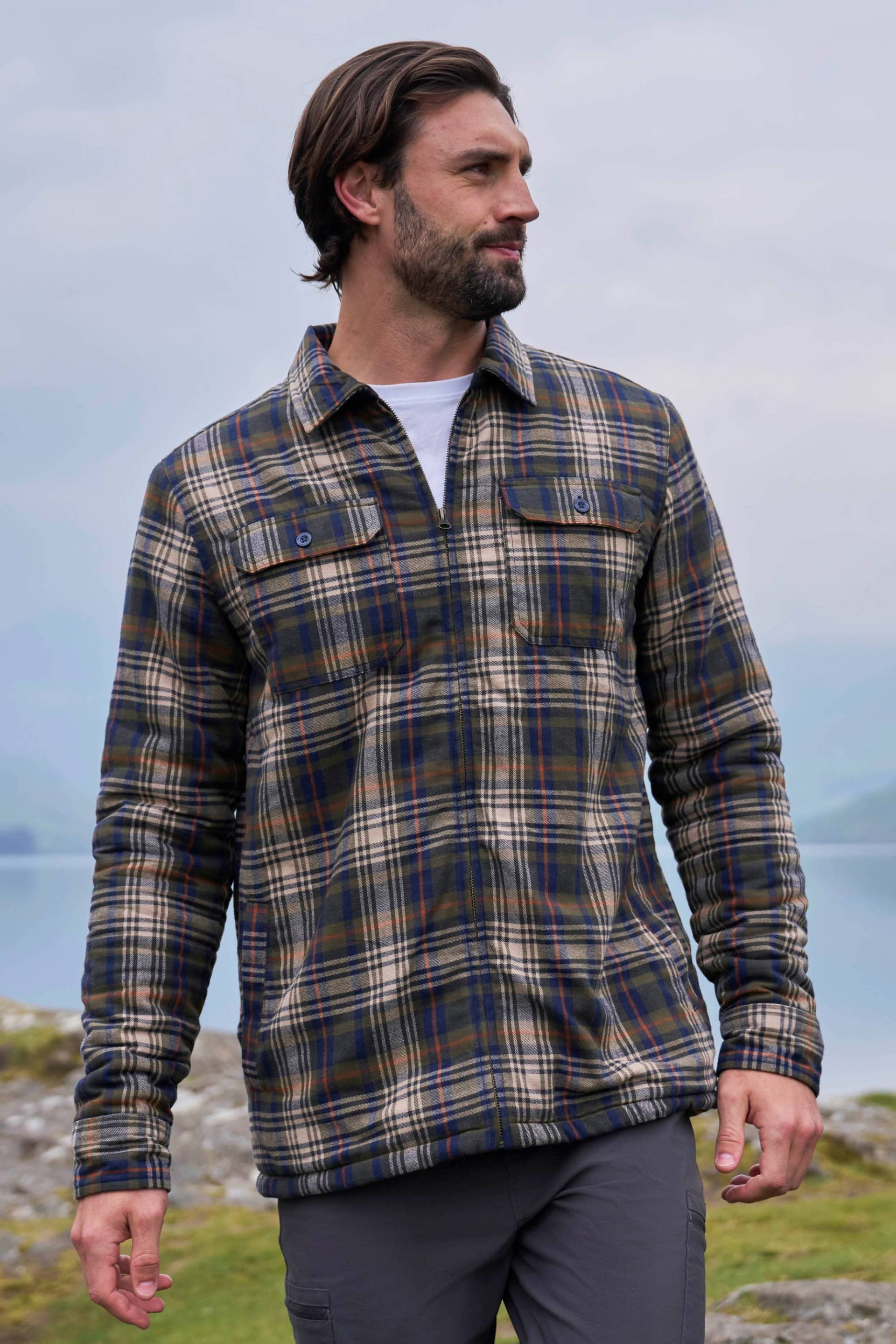 Stream II gefüttertes Flanellhemd für Herren - Dunkel-Khaki Stream II gefüttertes Flanellhemd für Herren - Dunkel-Khaki von Mountain Warehouse