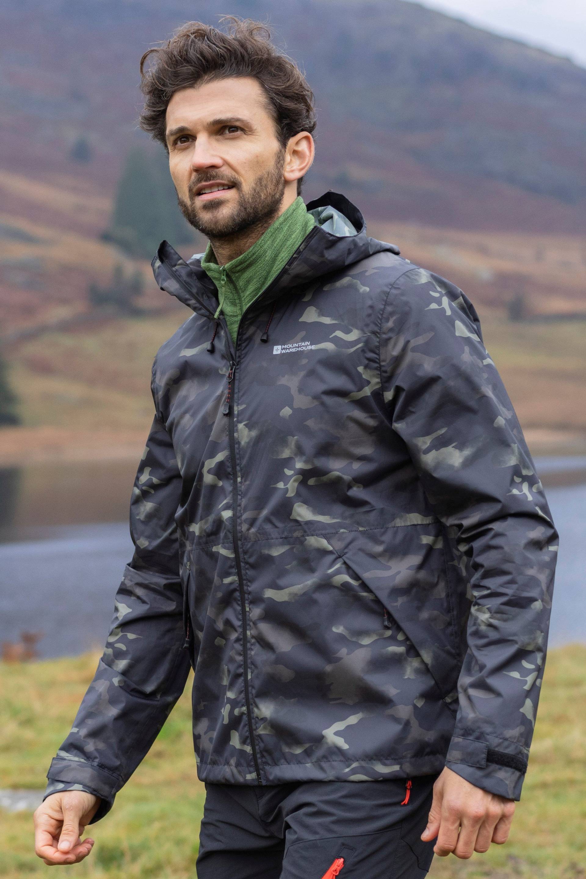 Swerve wasserdichte Windjacke mit Druckmuster für Herren - Grün von Mountain Warehouse